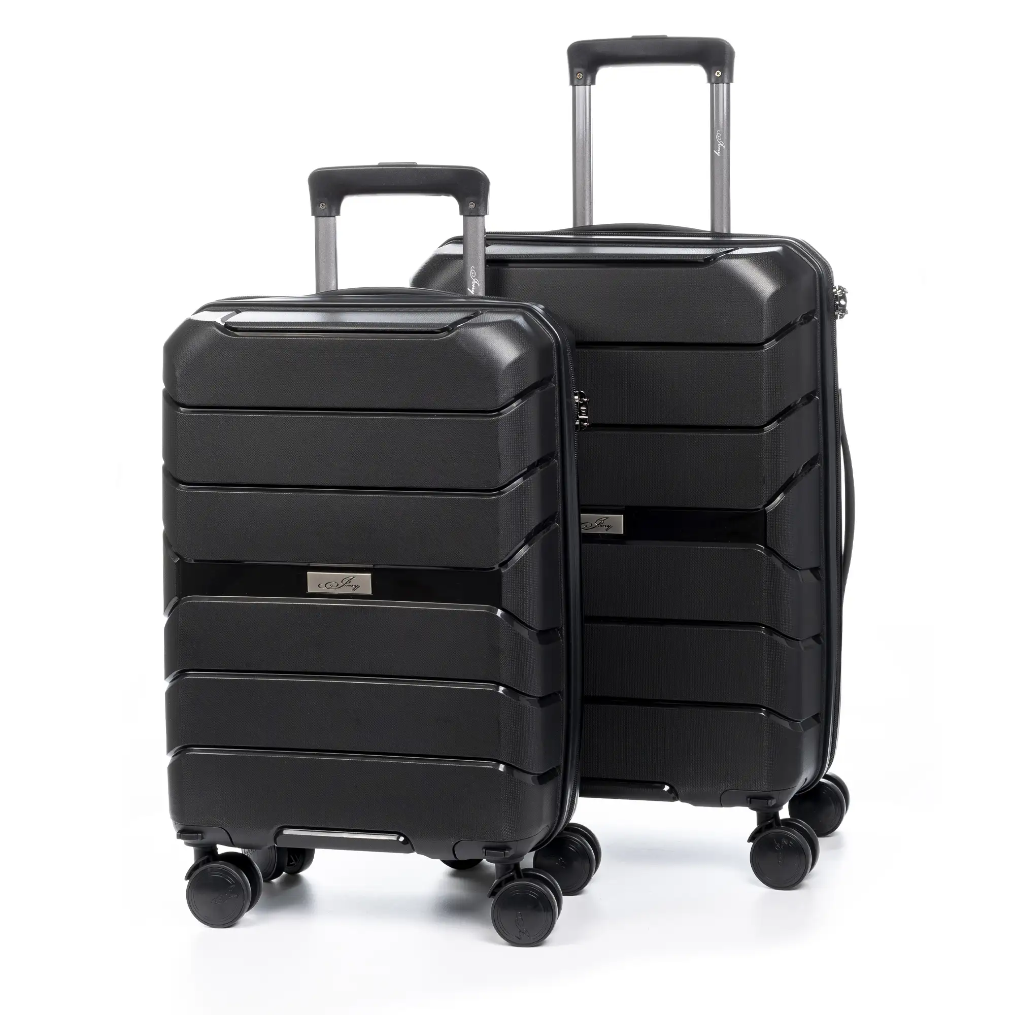 Juego de 2 maletas Trolley, en material ligero PP resistente a la rotura. Cerradura TSA numérica, 4 ruedas dobles giratorias 360°, extraíbles.
