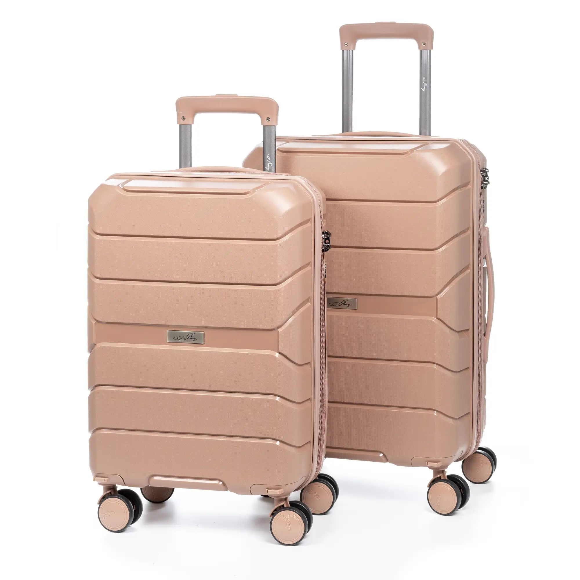 Juego de 2 maletas Trolley, en material ligero PP resistente a la rotura. Cerradura TSA numérica, 4 ruedas dobles giratorias 360°, extraíbles.