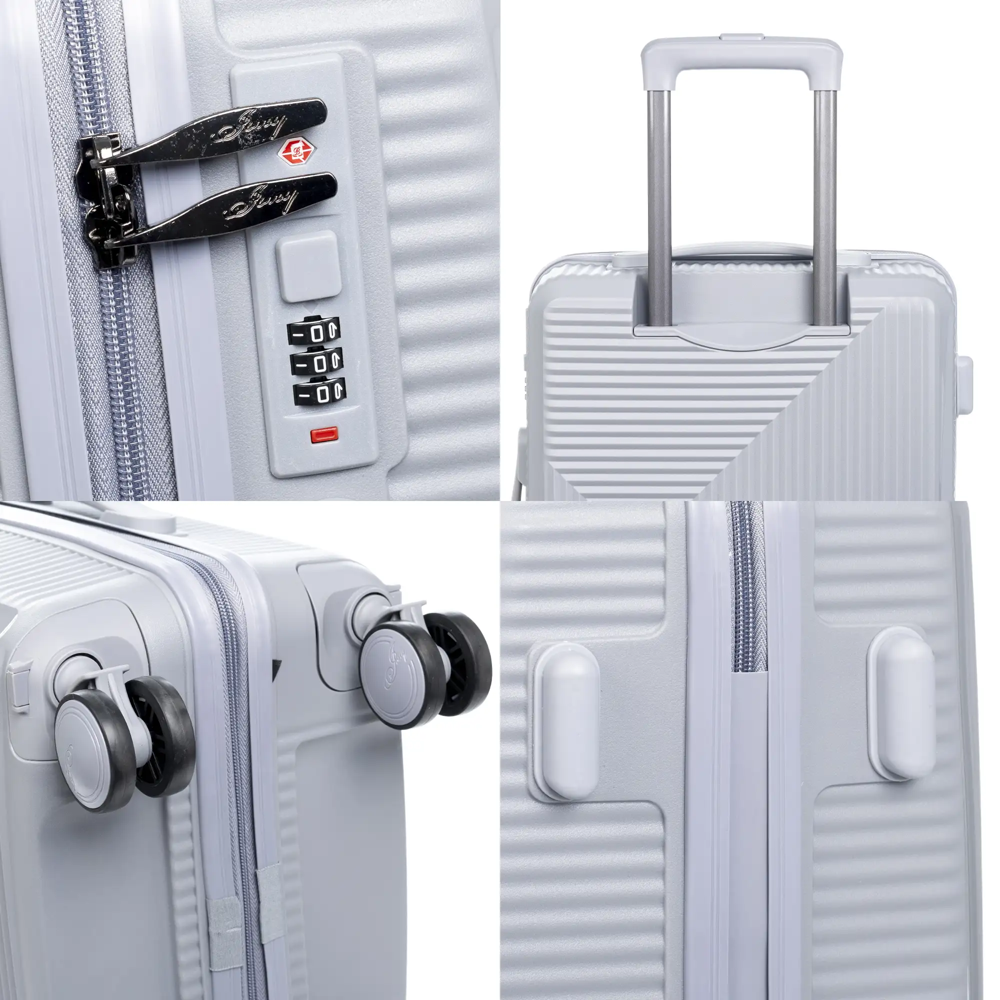 Juego de 2 maletas Trolley, en material ligero PP resistente a la rotura. Cerradura TSA numérica, 4 ruedas dobles giratorias 360°, extraíbles.