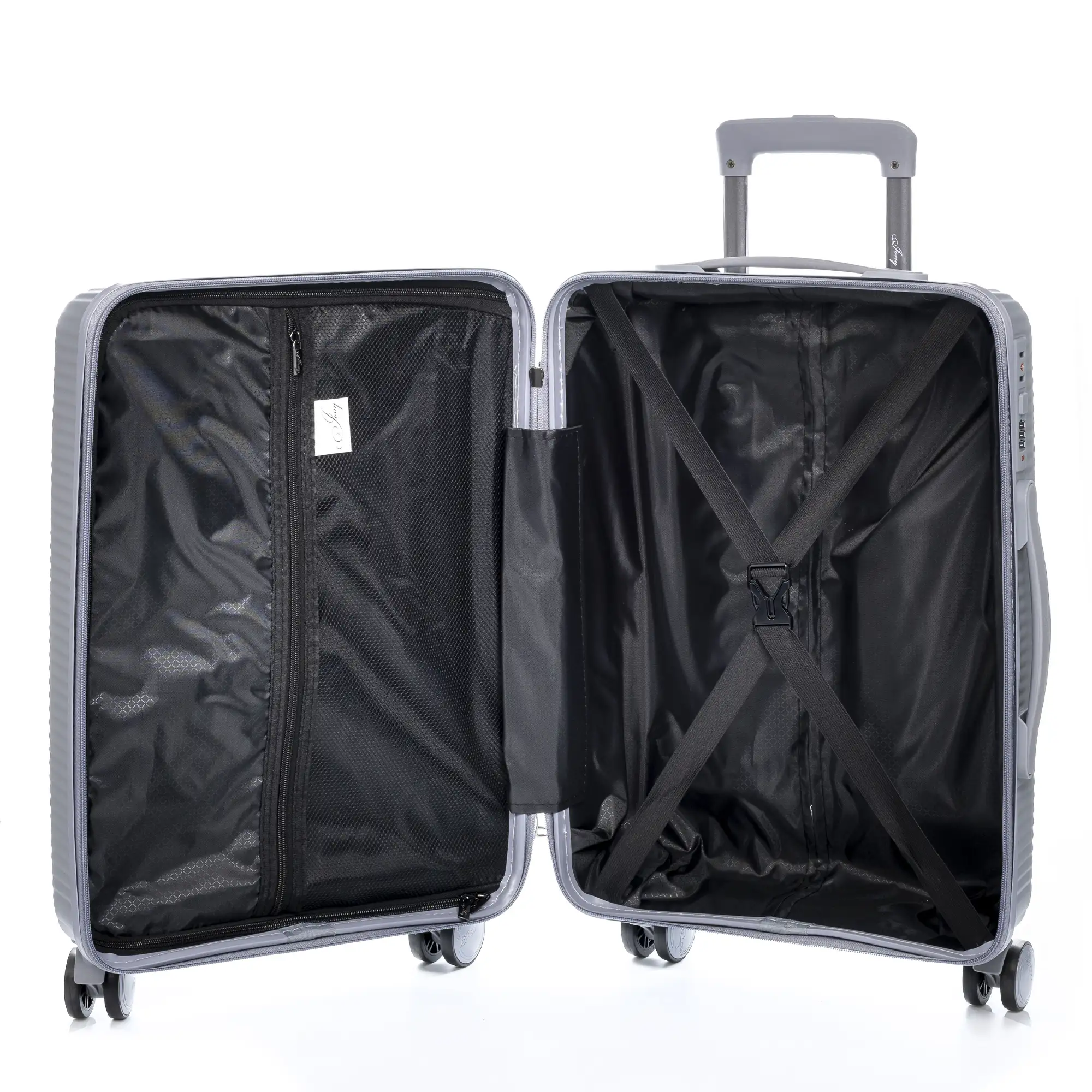 Juego de 2 maletas Trolley, en material ligero PP resistente a la rotura. Cerradura TSA numérica, 4 ruedas dobles giratorias 360°, extraíbles.