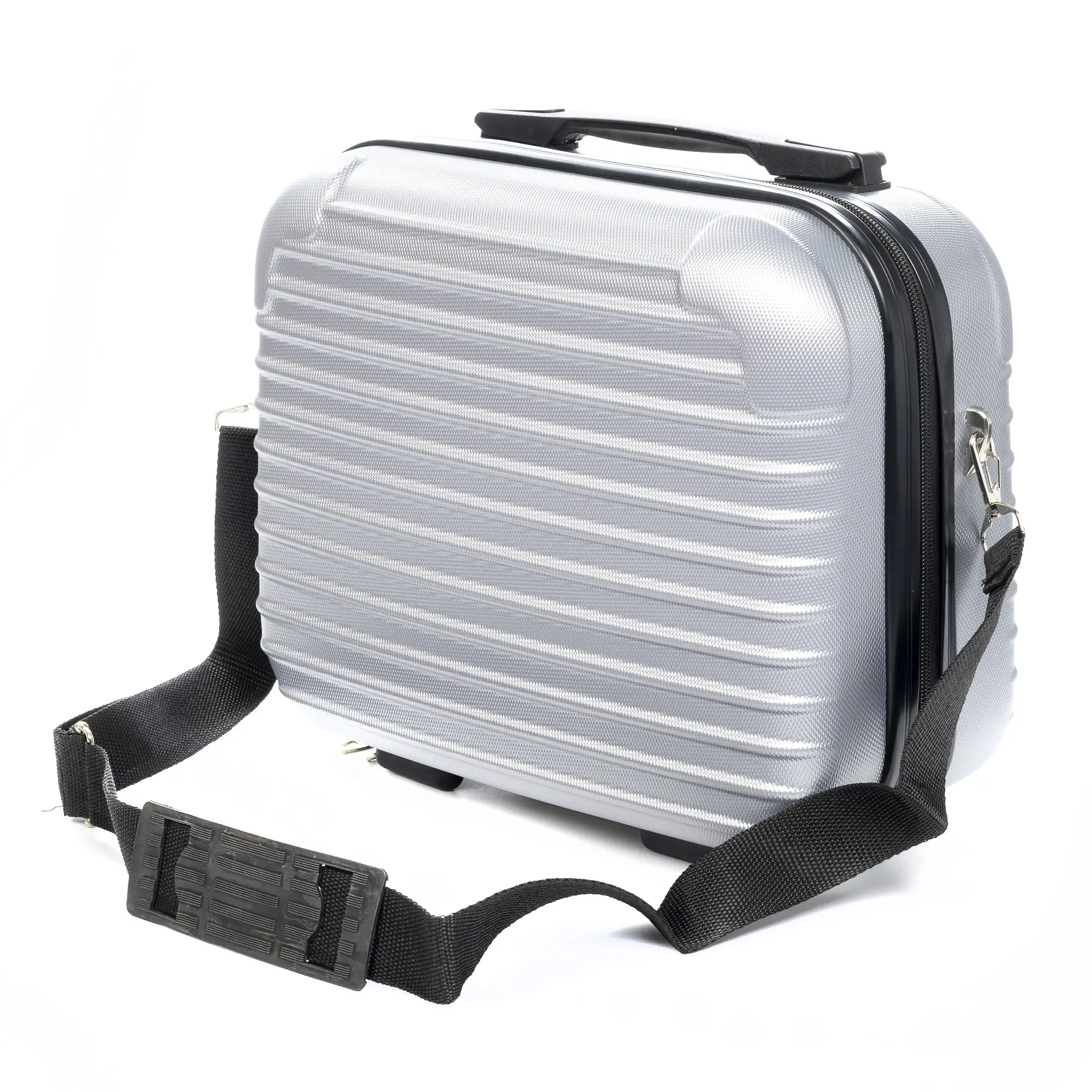 Juego de maletín Trolley y neceser, en material ligero ABS de alta resistencia. Cerradura numérica, 4 ruedas giratorias 360.