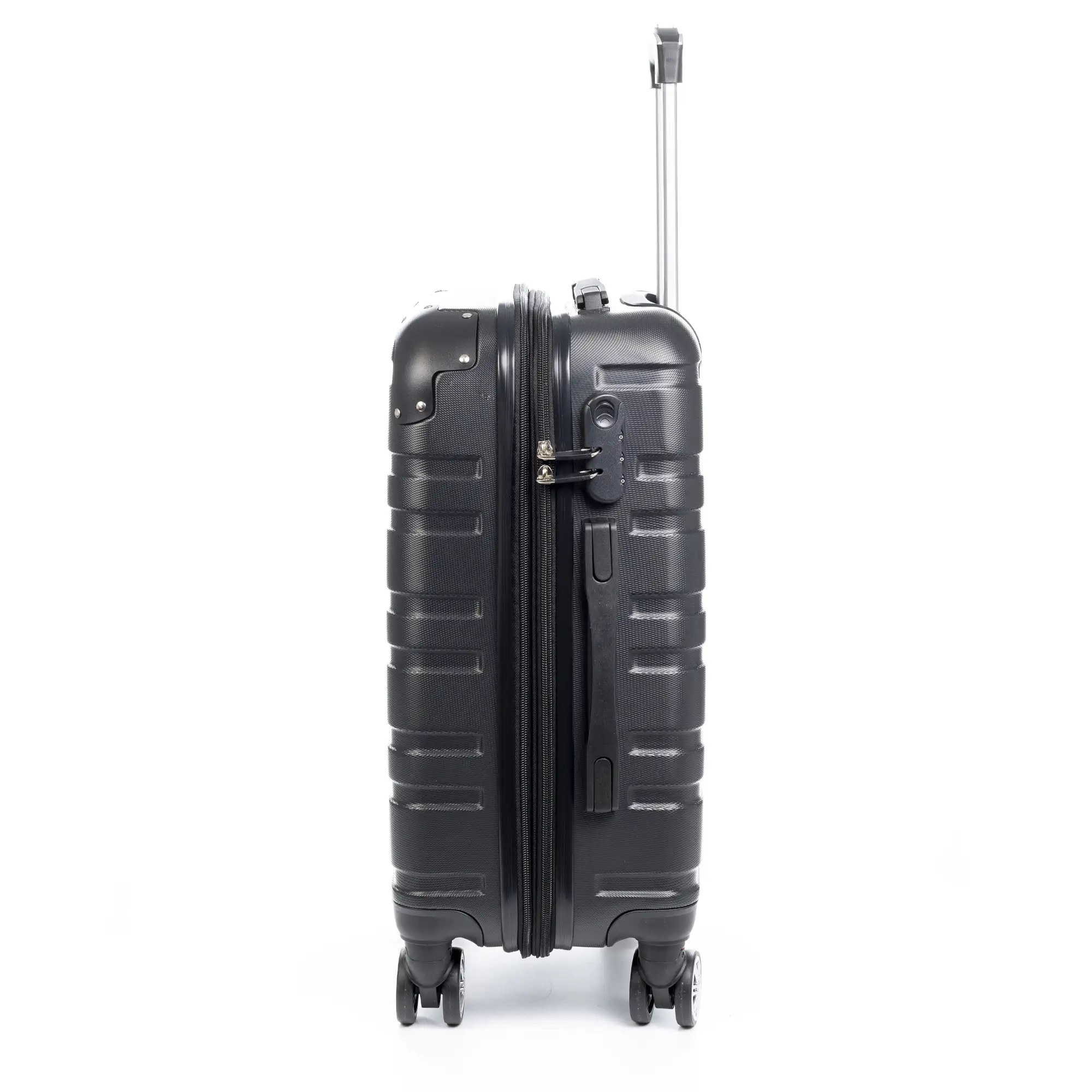 Maleta gran volumen Trolley extensible, en material ligero ABS de alta resistencia. Cerradura numérica, 4 ruedas dobles giratorias 360°.