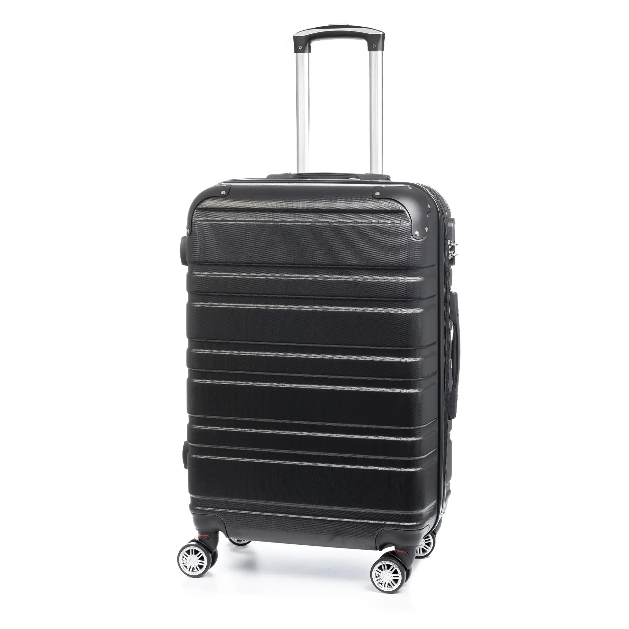 Maleta mediana Trolley extensible, en material ligero ABS de alta resistencia. Cerradura numérica, 4 ruedas dobles giratorias 360°.