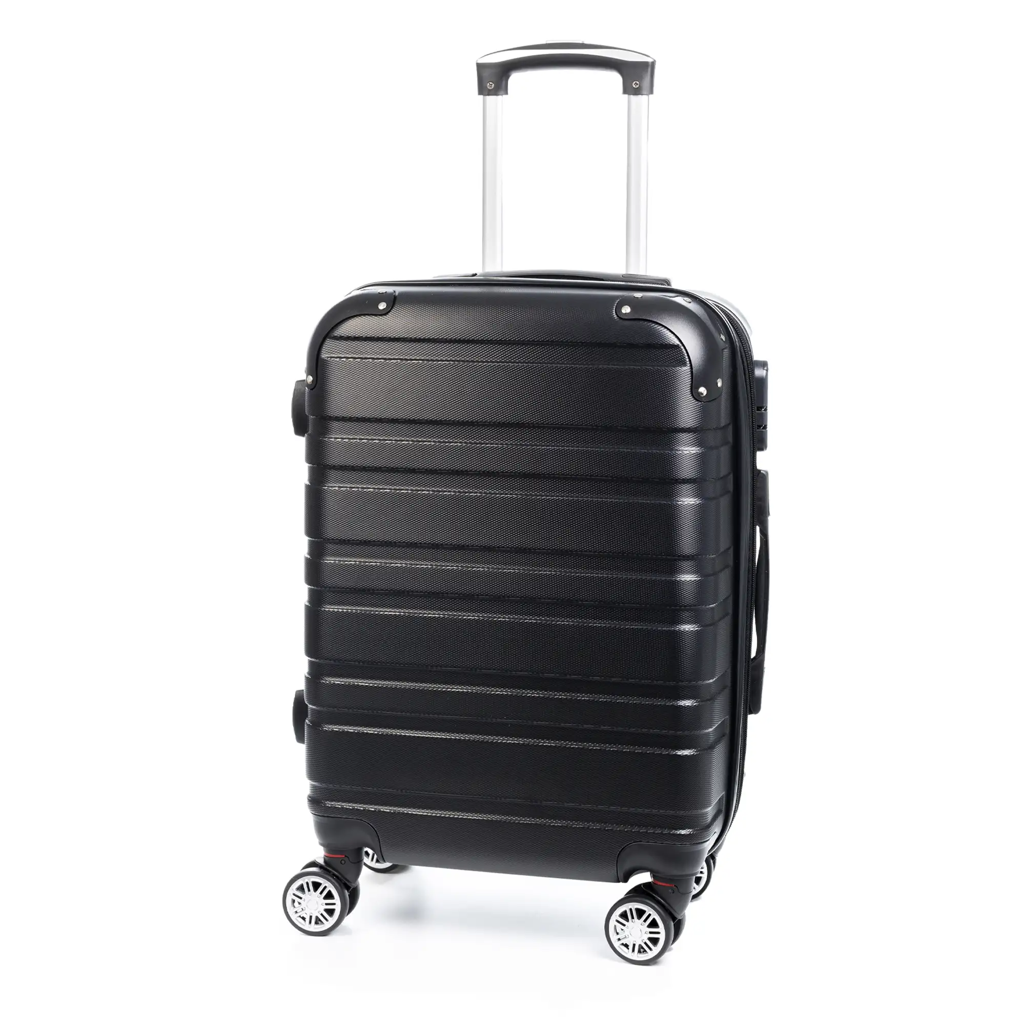 Maleta de cabina Trolley extensible, en material ligero ABS de alta resistencia. Cerradura numérica, 4 ruedas dobles giratorias 360°.