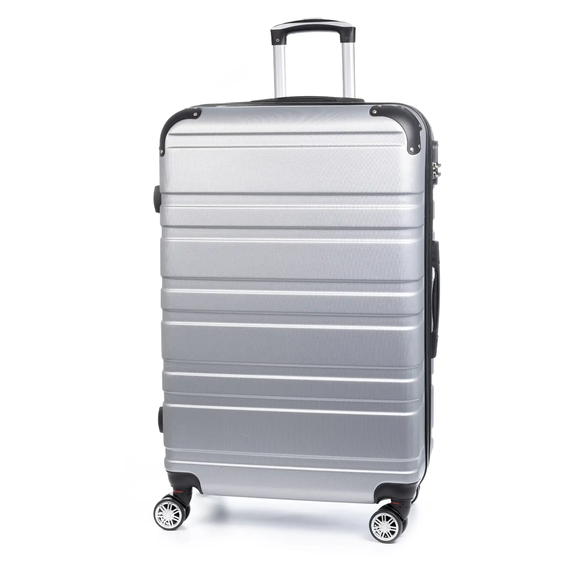 Maleta gran volumen Trolley extensible, en material ligero ABS de alta resistencia. Cerradura numérica, 4 ruedas dobles giratorias 360°.