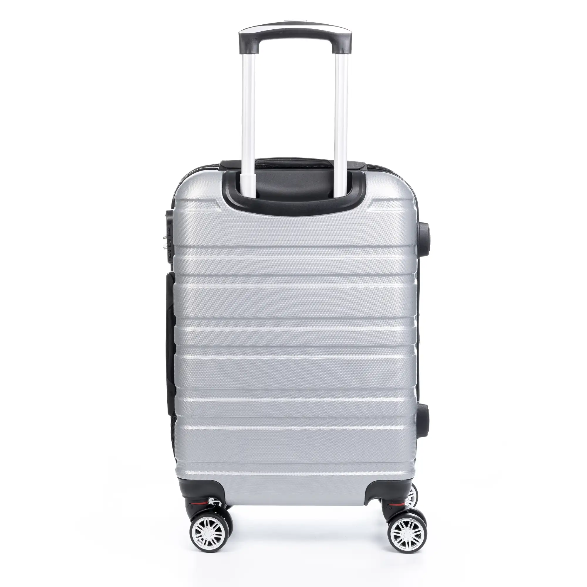 Maleta mediana Trolley extensible, en material ligero ABS de alta resistencia. Cerradura numérica, 4 ruedas dobles giratorias 360°.