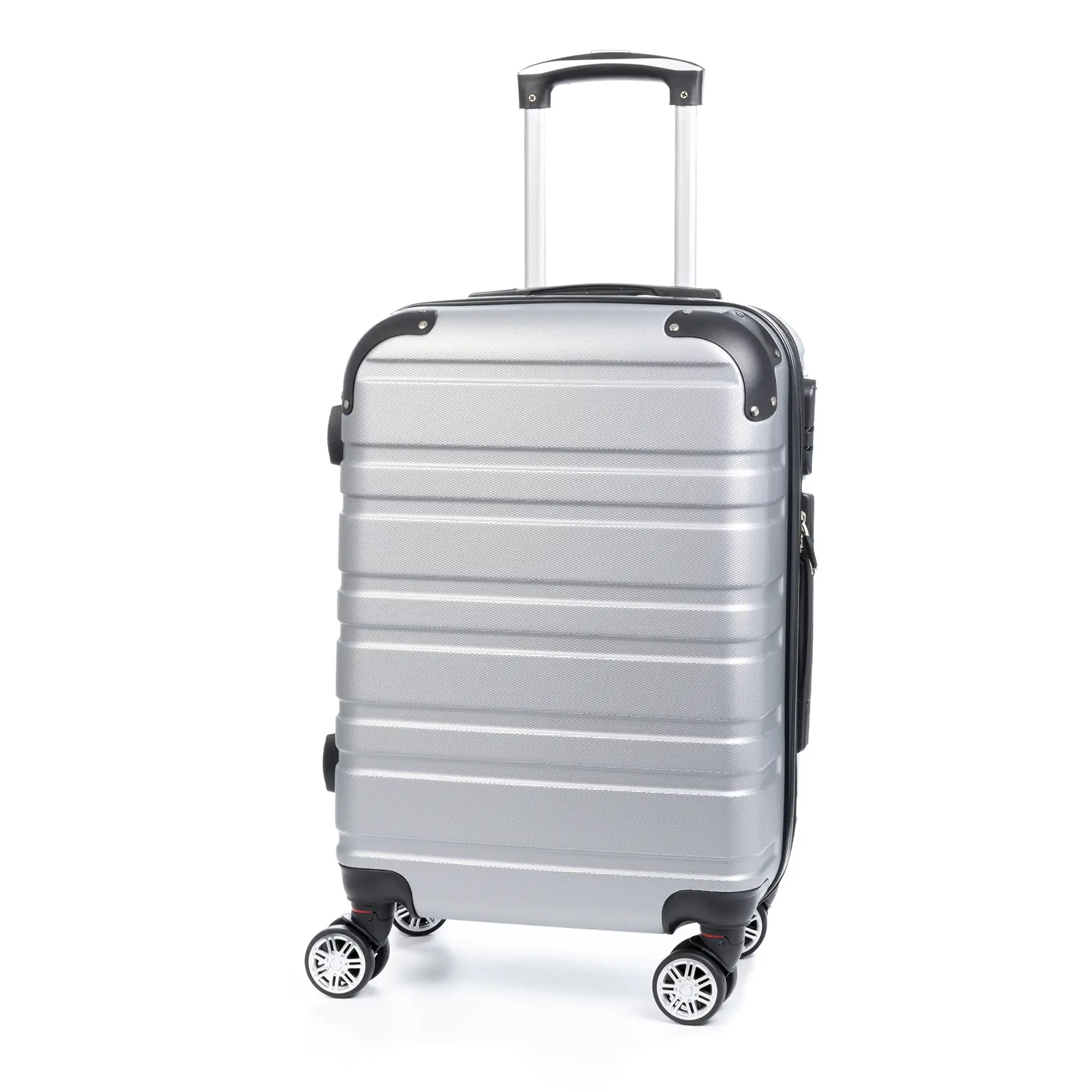 Maleta de cabina Trolley extensible, en material ligero ABS de alta resistencia. Cerradura numérica, 4 ruedas dobles giratorias 360°.