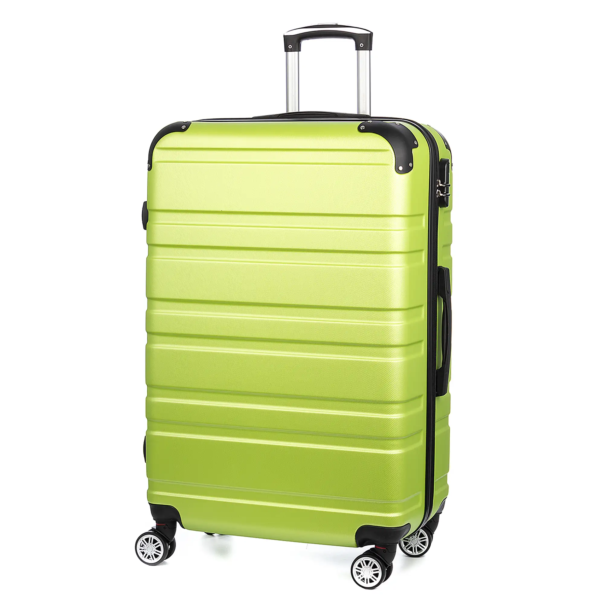 Maleta gran volumen Trolley extensible, en material ligero ABS de alta resistencia. Cerradura numérica, 4 ruedas dobles giratorias 360°.