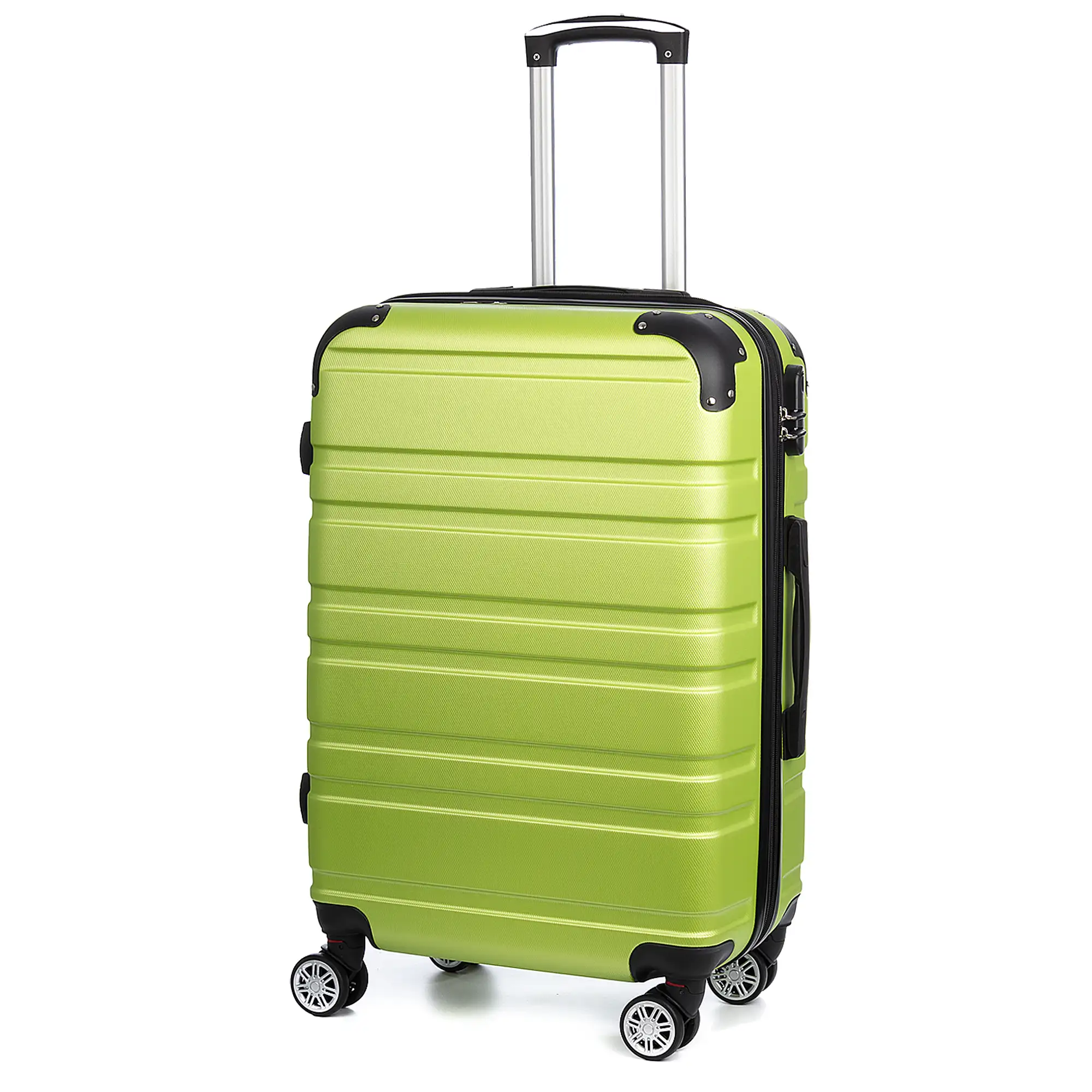 Maleta mediana Trolley extensible, en material ligero ABS de alta resistencia. Cerradura numérica, 4 ruedas dobles giratorias 360°.
