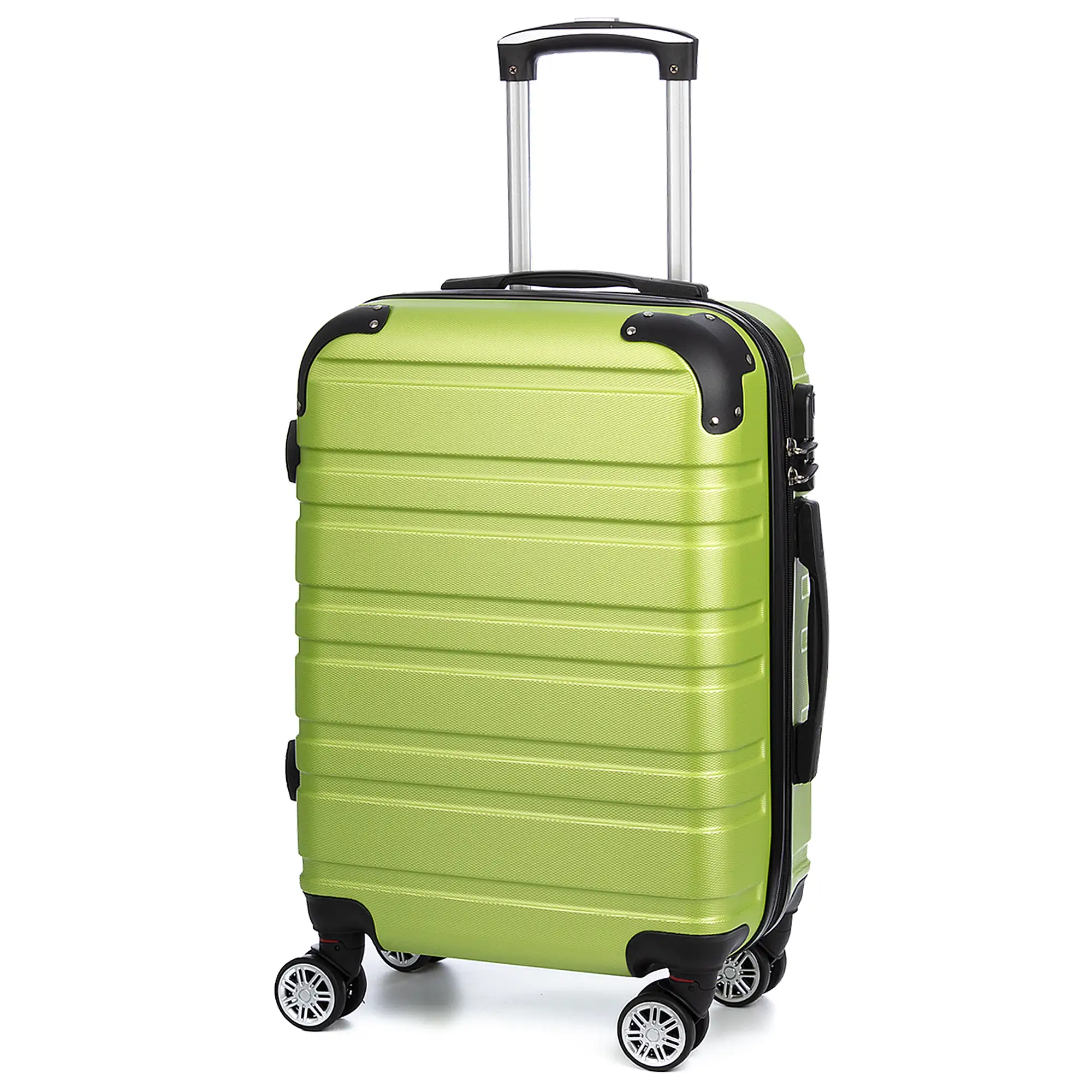 Maleta de cabina Trolley extensible, en material ligero ABS de alta resistencia. Cerradura numérica, 4 ruedas dobles giratorias 360°.