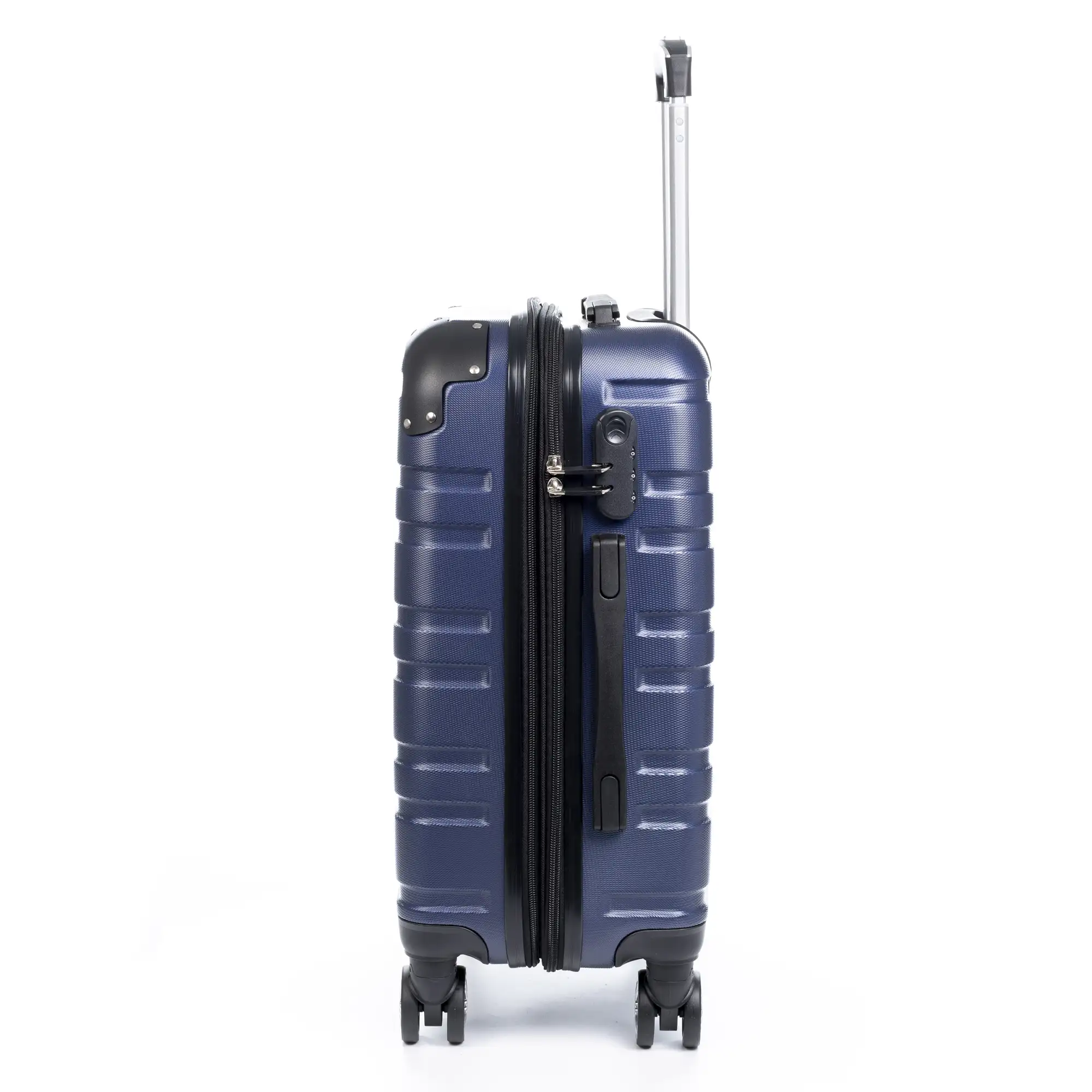 Maleta gran volumen Trolley extensible, en material ligero ABS de alta resistencia. Cerradura numérica, 4 ruedas dobles giratorias 360°.