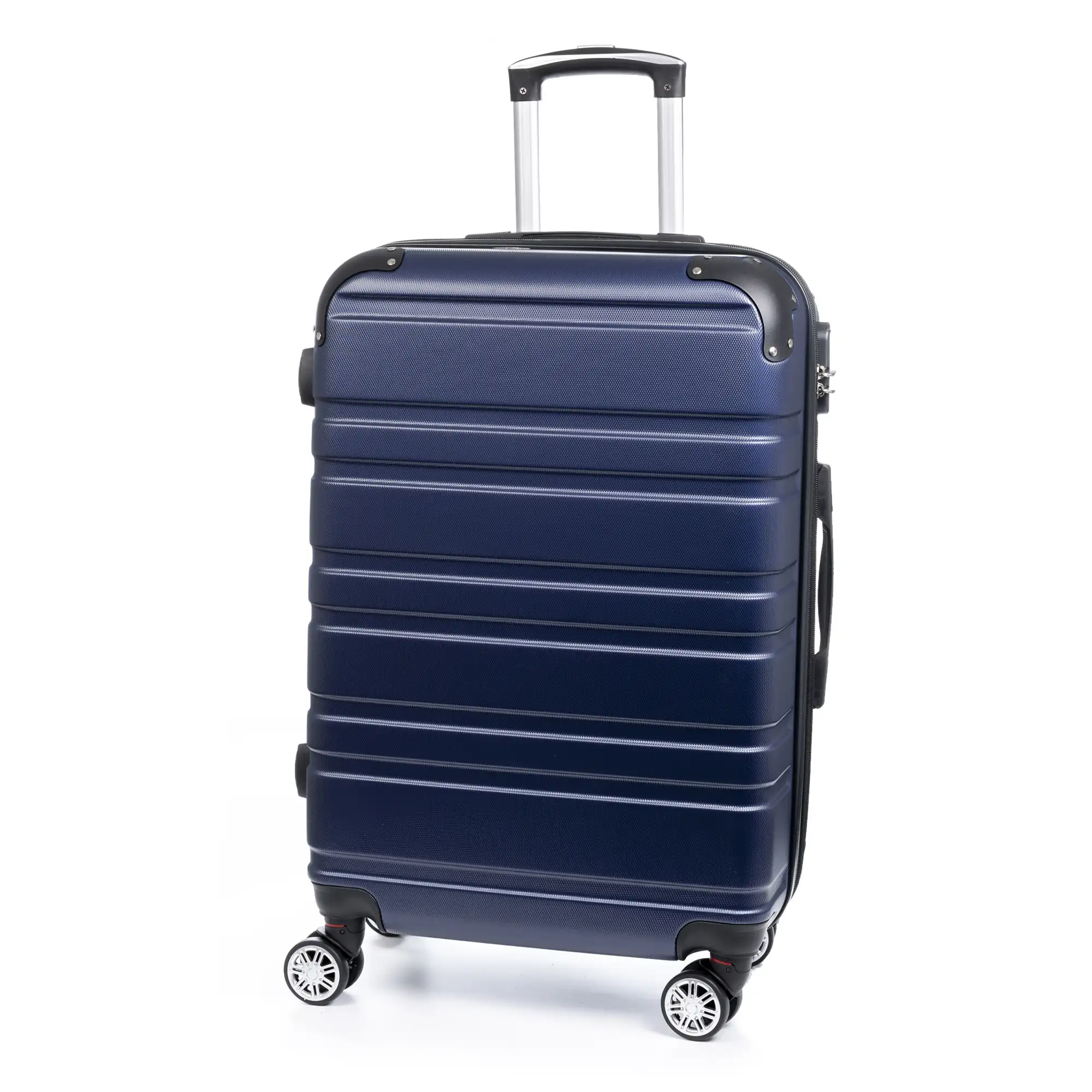Maleta mediana Trolley extensible, en material ligero ABS de alta resistencia. Cerradura numérica, 4 ruedas dobles giratorias 360°.