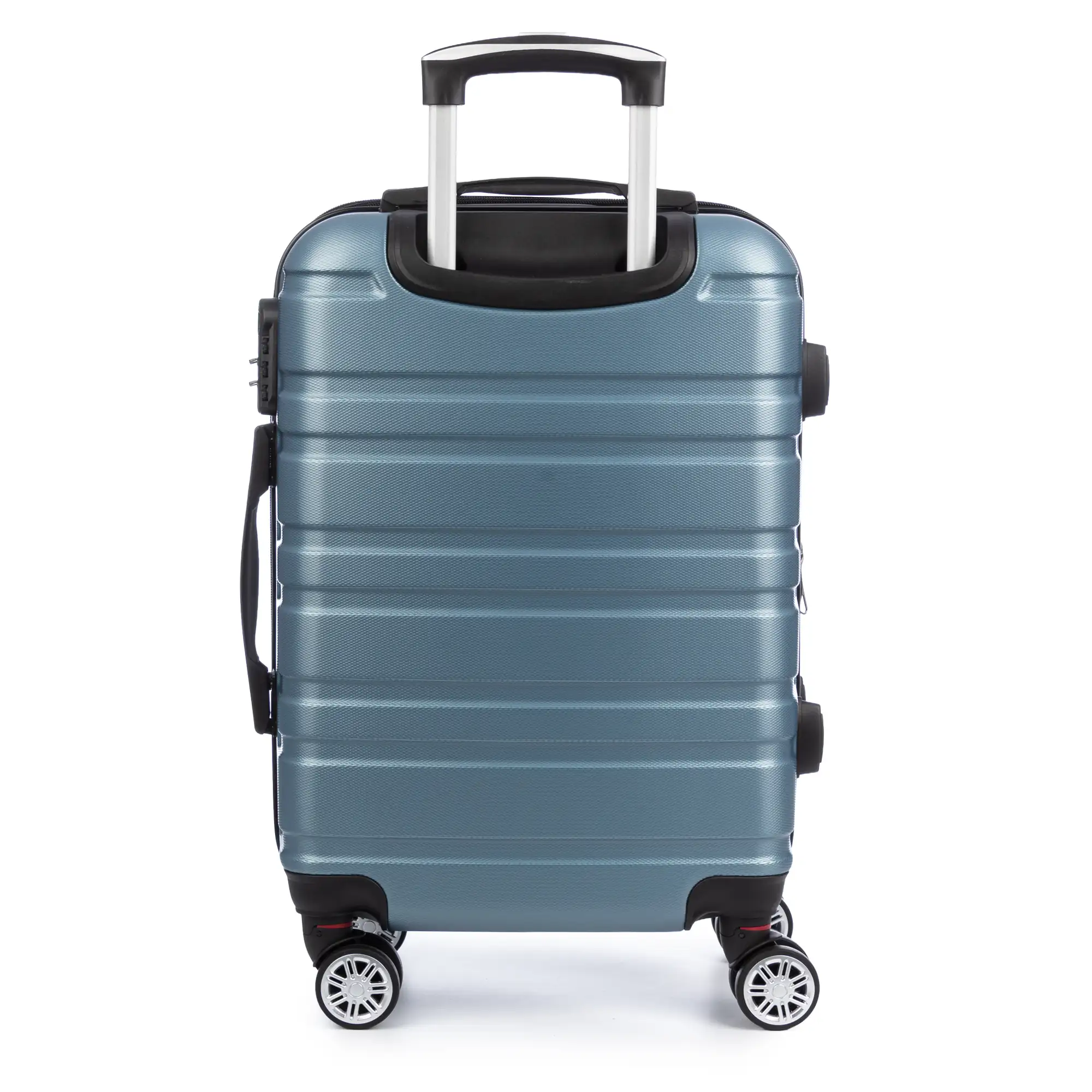 Juego de 3 maletas Trolley extensibles, en material ligero ABS de alta resistencia. Cerradura numérica, 4 ruedas dobles giratorias 360°.