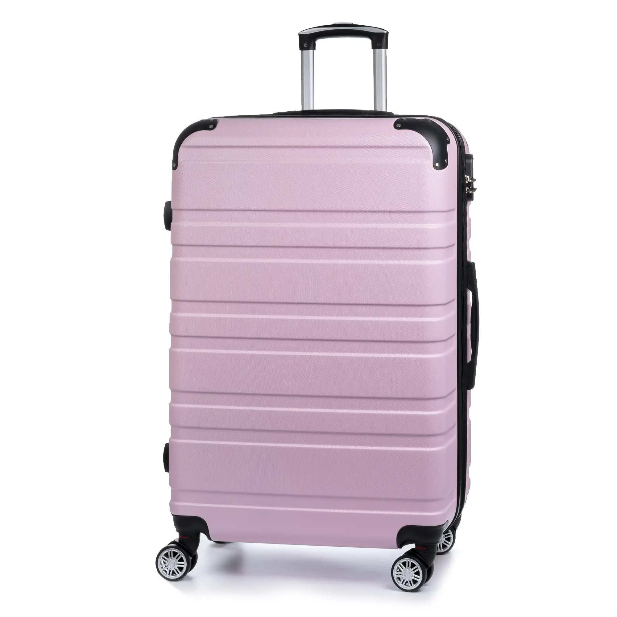Maleta gran volumen Trolley extensible, en material ligero ABS de alta resistencia. Cerradura numérica, 4 ruedas dobles giratorias 360°.