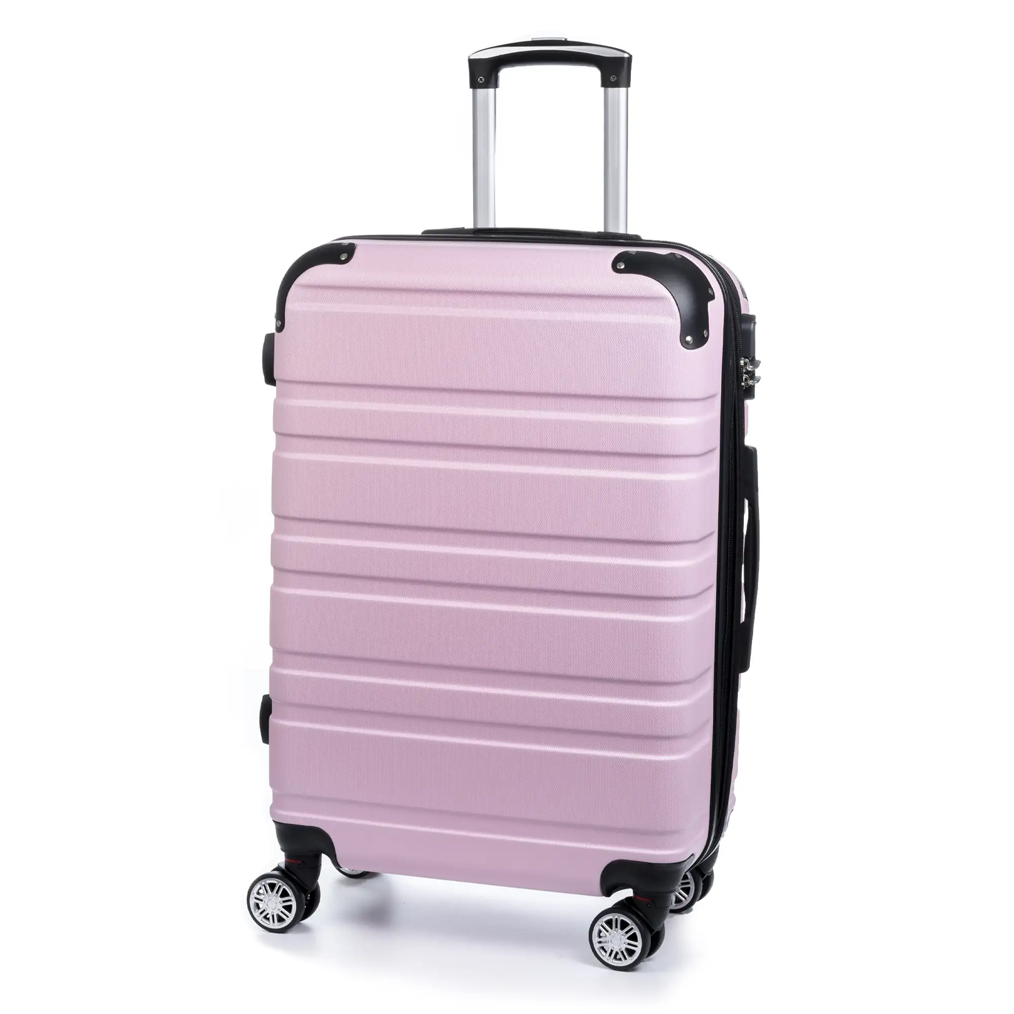 Maleta mediana Trolley extensible, en material ligero ABS de alta resistencia. Cerradura numérica, 4 ruedas dobles giratorias 360°.