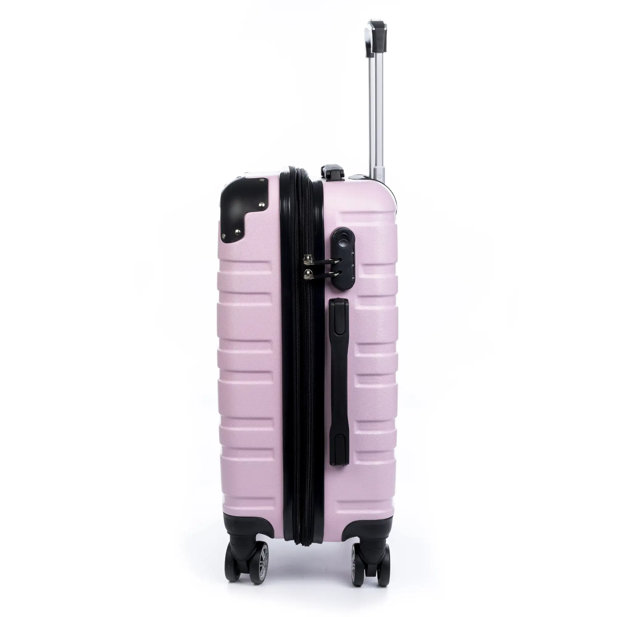 Maleta mediana Trolley extensible, en material ligero ABS de alta resistencia. Cerradura numérica, 4 ruedas dobles giratorias 360°.