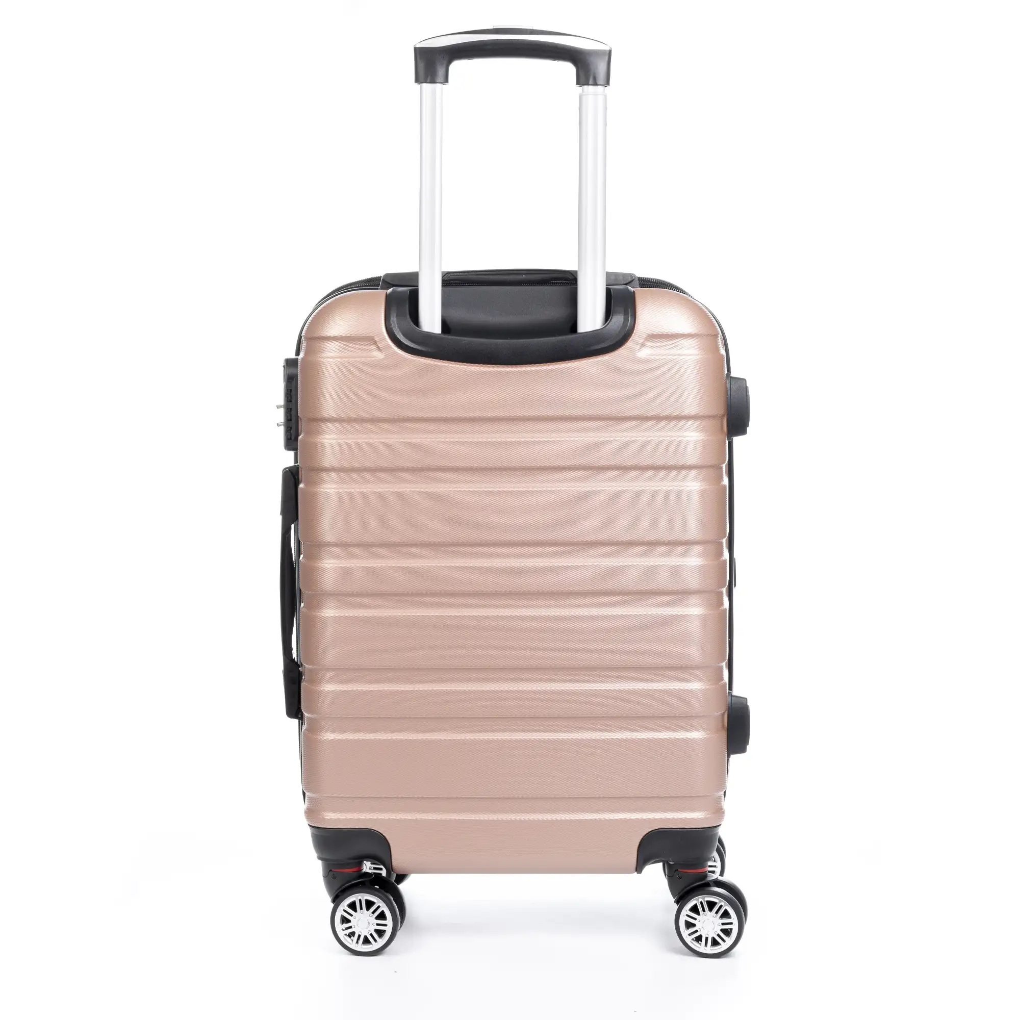 Maleta mediana Trolley extensible, en material ligero ABS de alta resistencia. Cerradura numérica, 4 ruedas dobles giratorias 360°.