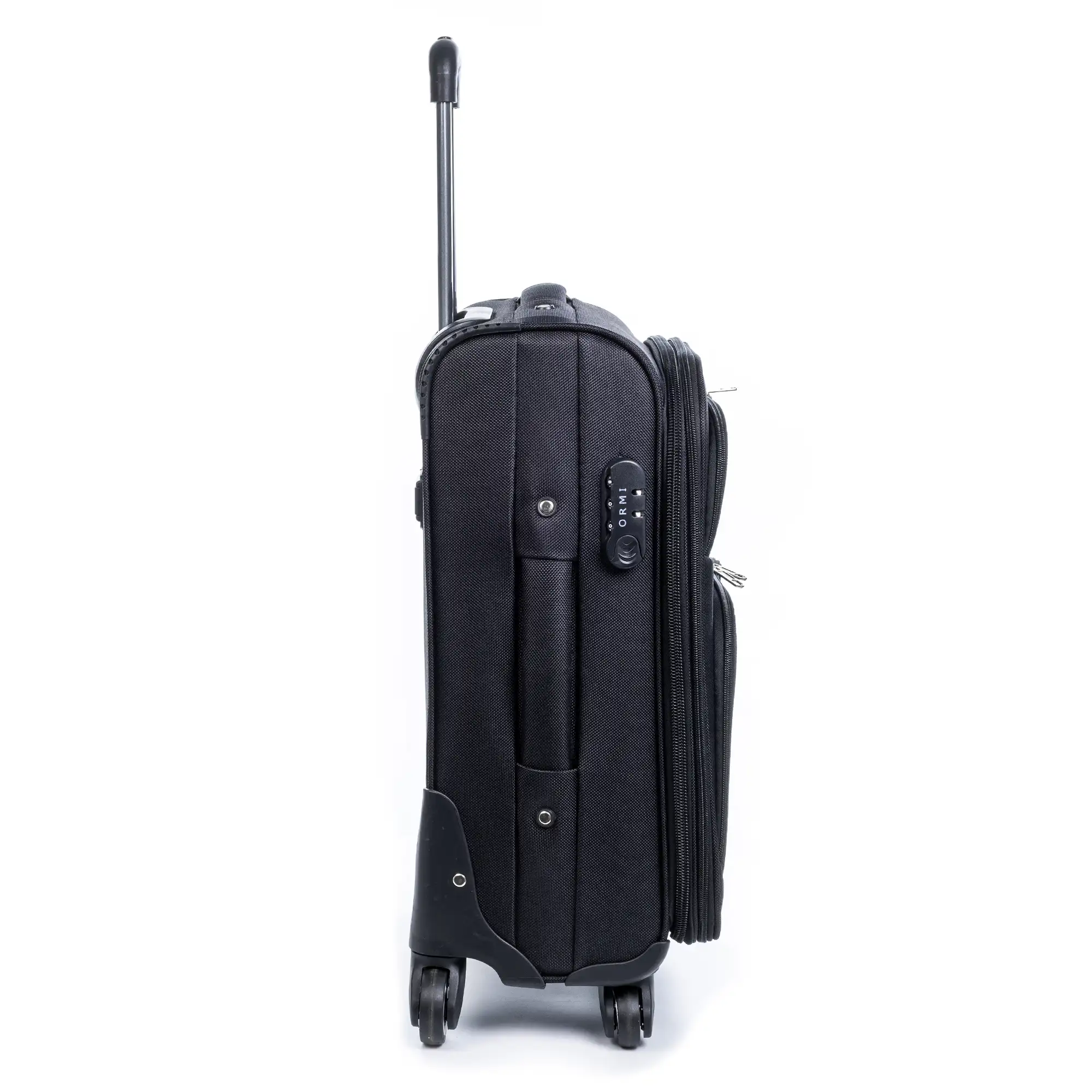 Juego de 3 maletas Trolley extensibles de tela, semirrígidas. Cerradura numérica, 4 ruedas giratorias 360°.
