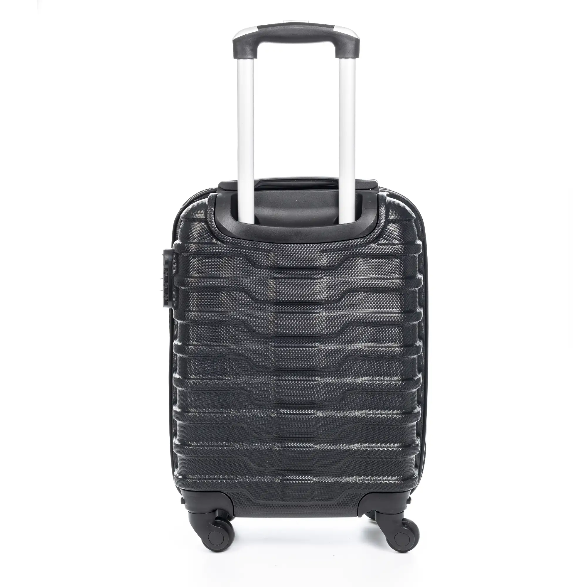 Maleta Trolley de cabina, en material ligero ABS de alta resistencia. Cerradura numérica, 4 ruedas giratorias 360°.