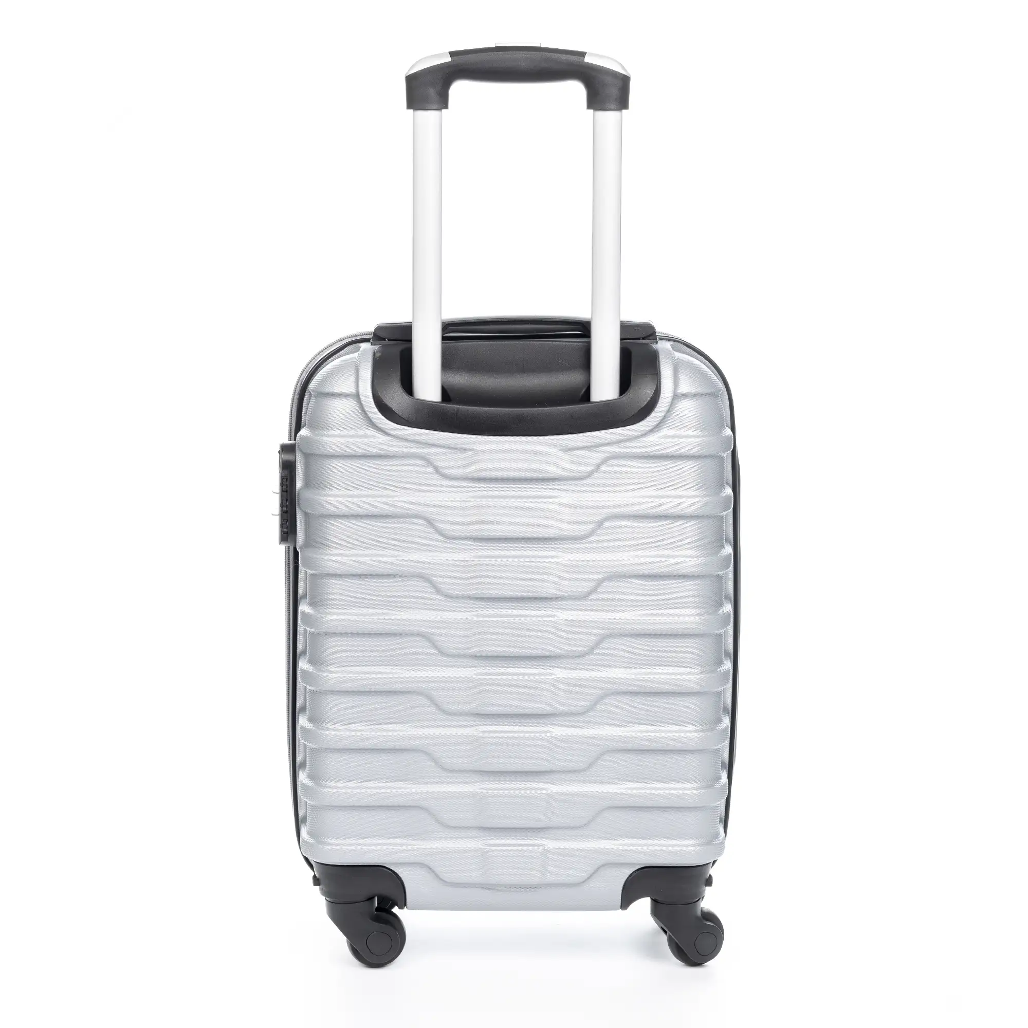 Maleta Trolley de cabina, en material ligero ABS de alta resistencia. Cerradura numérica, 4 ruedas giratorias 360°.