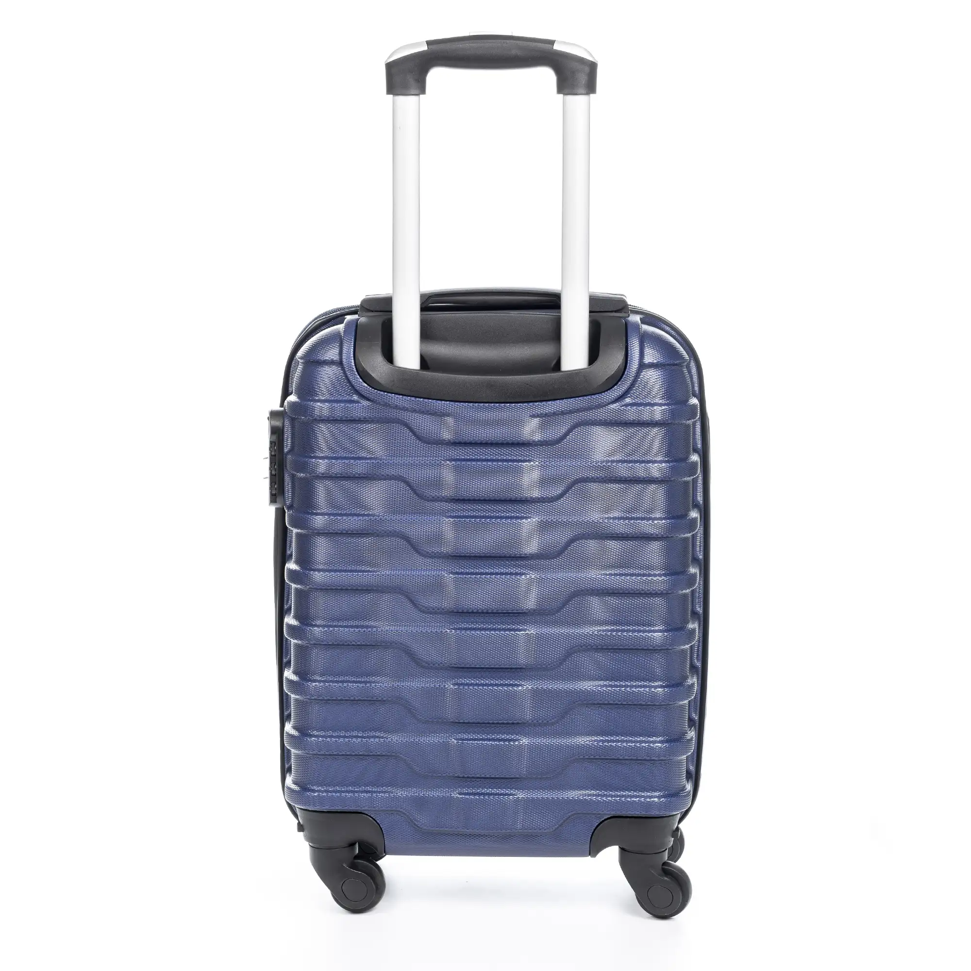Maleta Trolley de cabina, en material ligero ABS de alta resistencia. Cerradura numérica, 4 ruedas giratorias 360°.