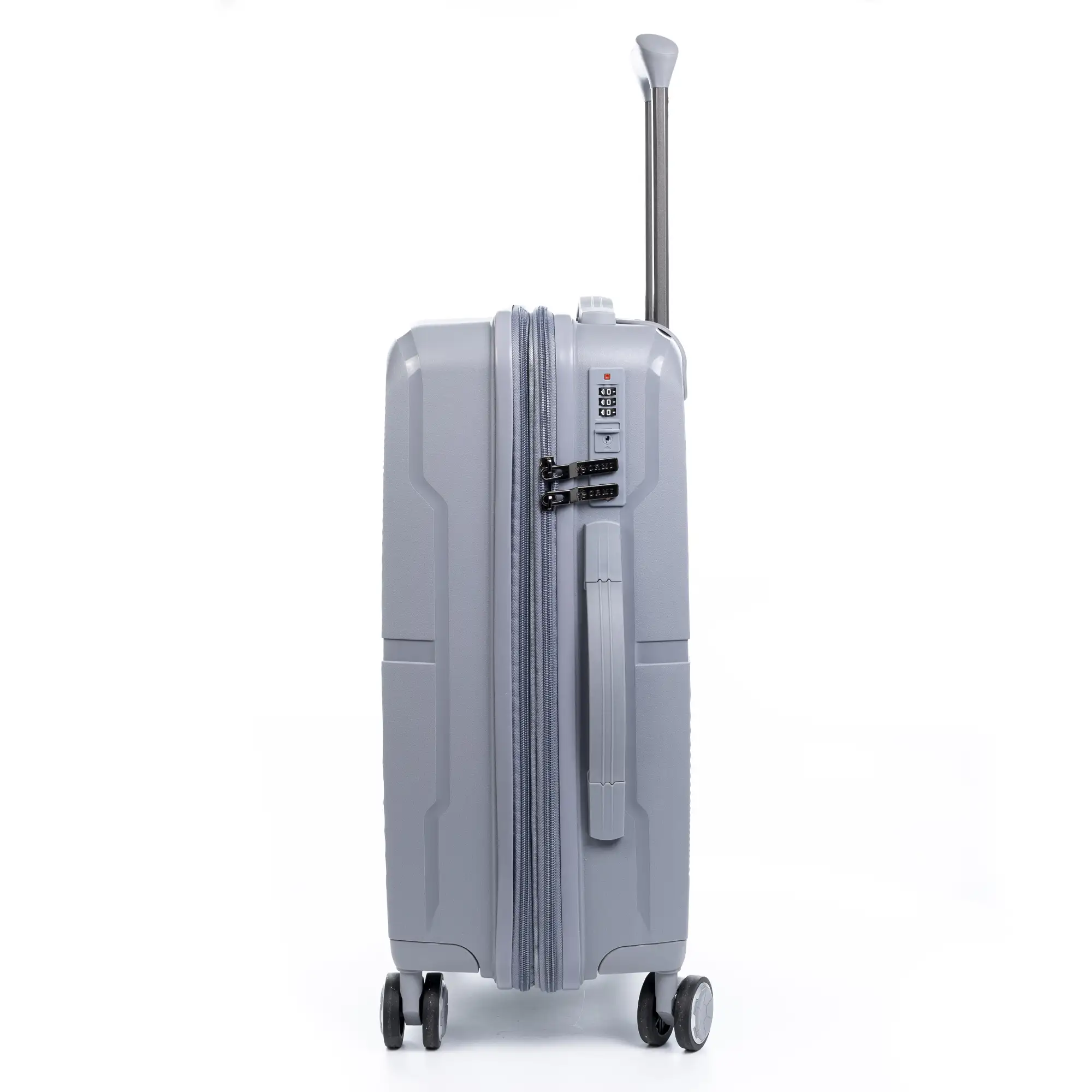 Juego de 3 maletas Trolley extensibles, en material ligero PP resistente a la rotura. Cerradura TSA numérica, 4 ruedas dobles giratorias 360°.