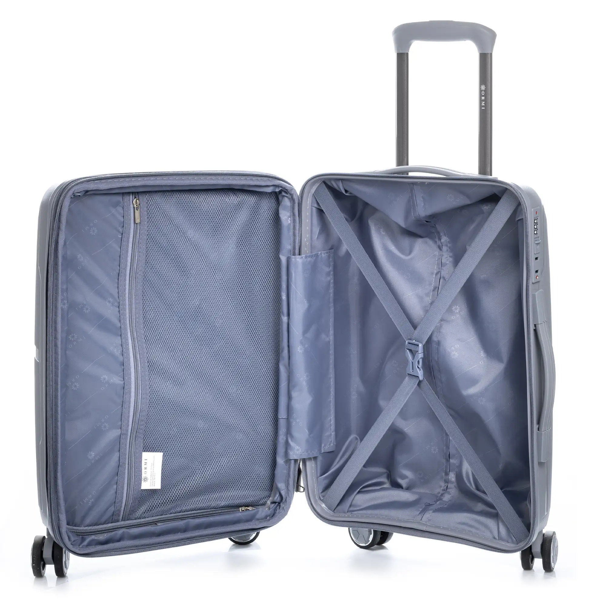 Juego de 3 maletas Trolley extensibles, en material ligero PP resistente a la rotura. Cerradura TSA numérica, 4 ruedas dobles giratorias 360°.