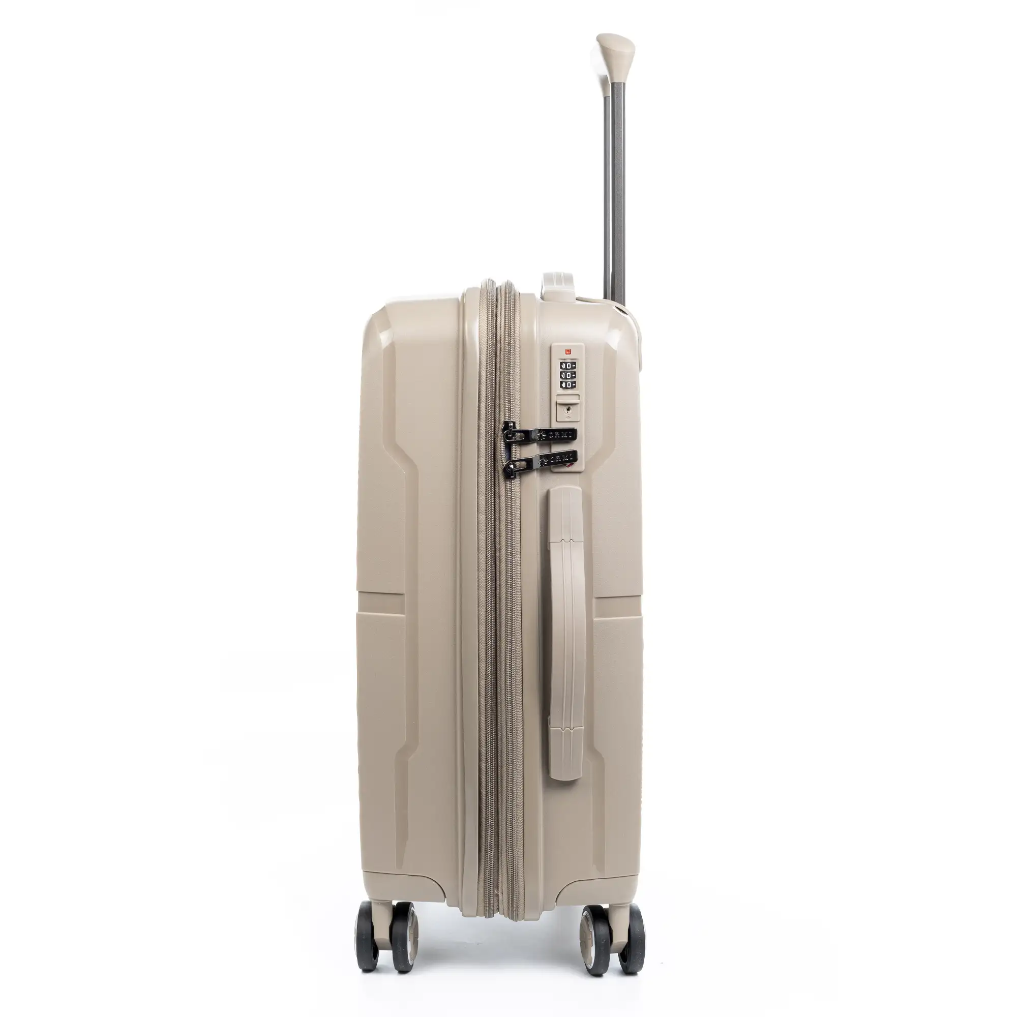 Juego de 3 maletas Trolley extensibles, en material ligero PP resistente a la rotura. Cerradura TSA numérica, 4 ruedas dobles giratorias 360°.
