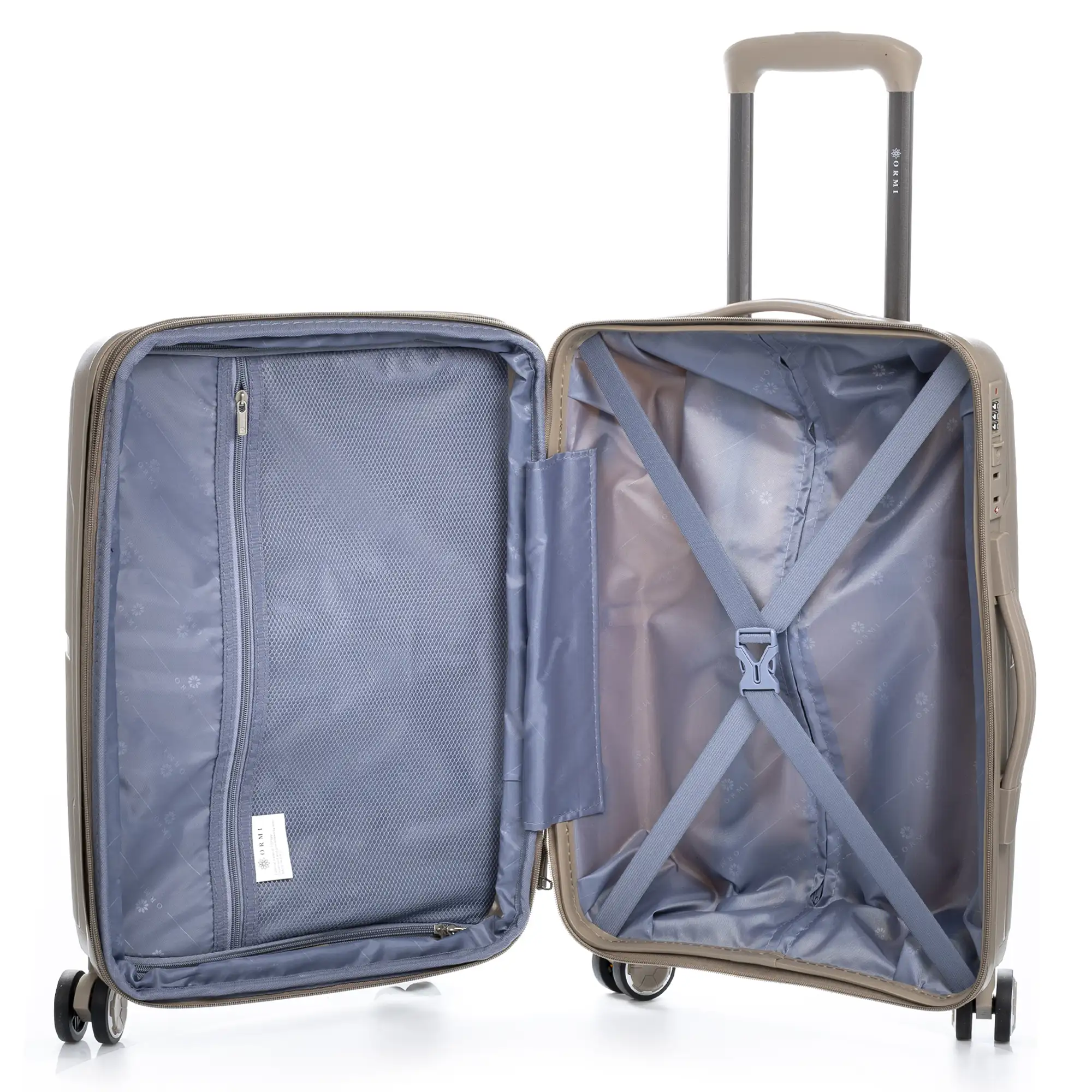 Juego de 3 maletas Trolley extensibles, en material ligero PP resistente a la rotura. Cerradura TSA numérica, 4 ruedas dobles giratorias 360°.