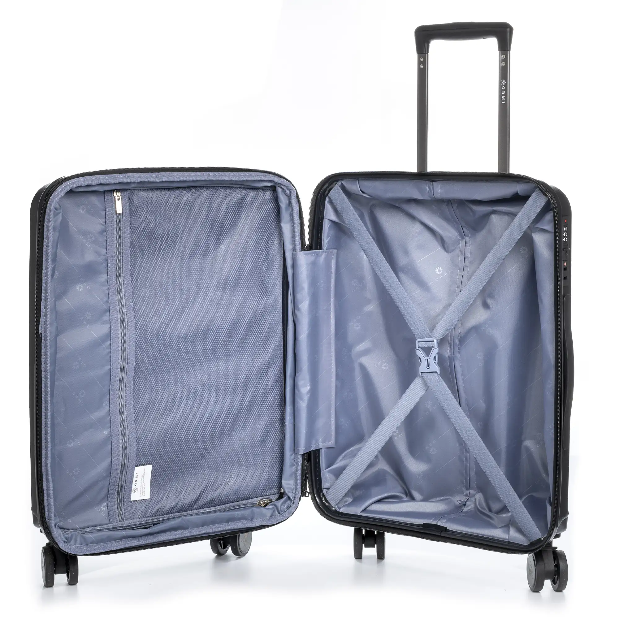 Juego de 3 maletas Trolley extensibles, en material ligero PP resistente a la rotura. Cerradura TSA numérica, 4 ruedas dobles giratorias 360°.