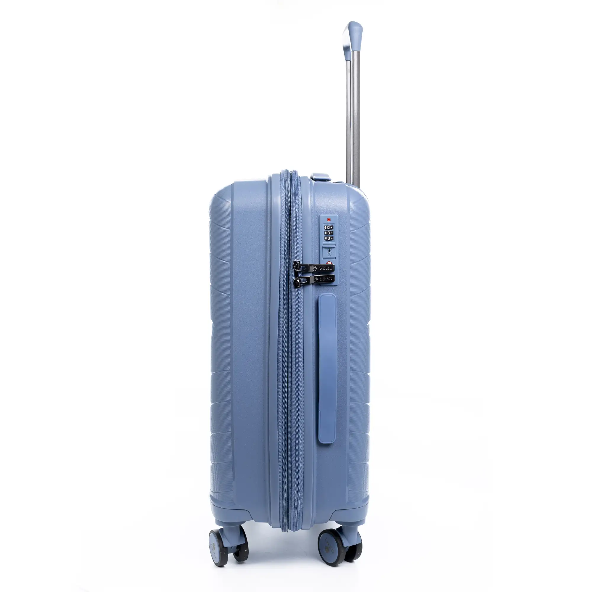 Juego de 3 maletas Trolley extensibles, en material ligero PP resistente a la rotura. Cerradura TSA numérica, 4 ruedas dobles giratorias 360°.