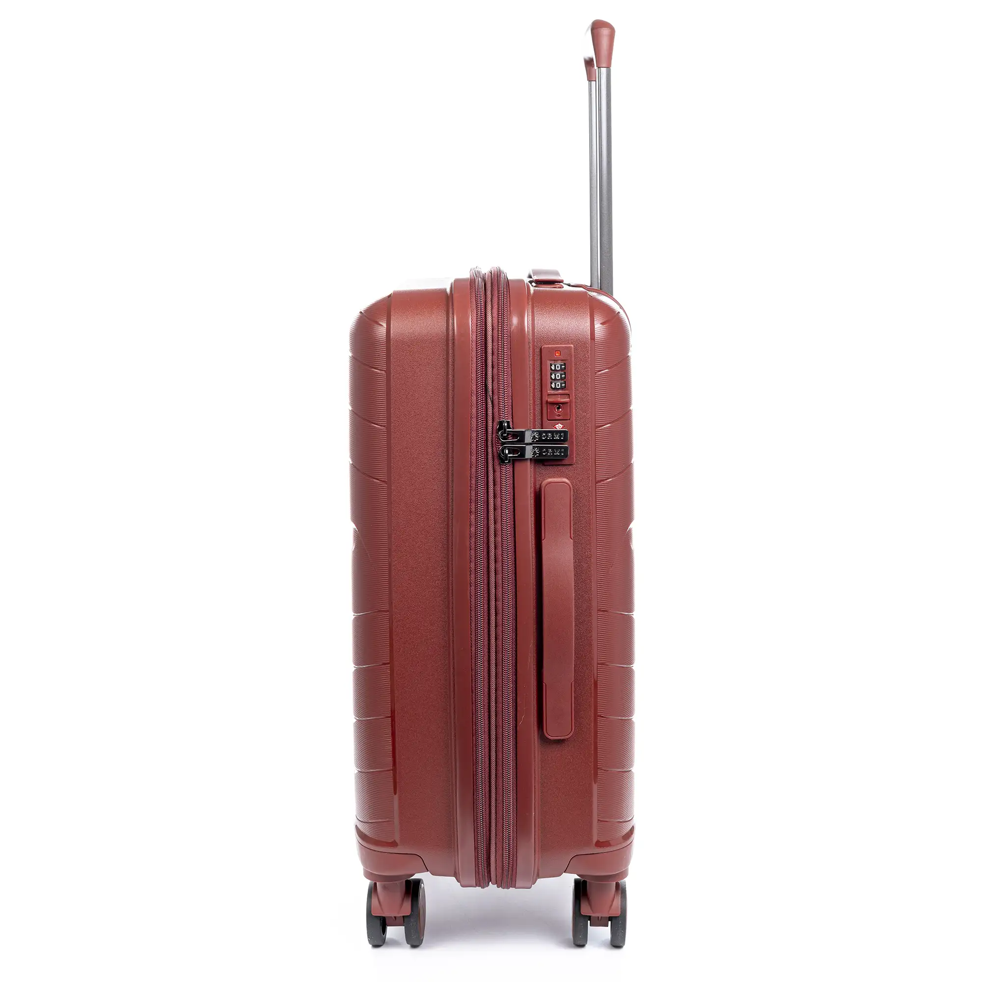 Juego de 3 maletas Trolley extensibles, en material ligero PP resistente a la rotura. Cerradura TSA numérica, 4 ruedas dobles giratorias 360°.