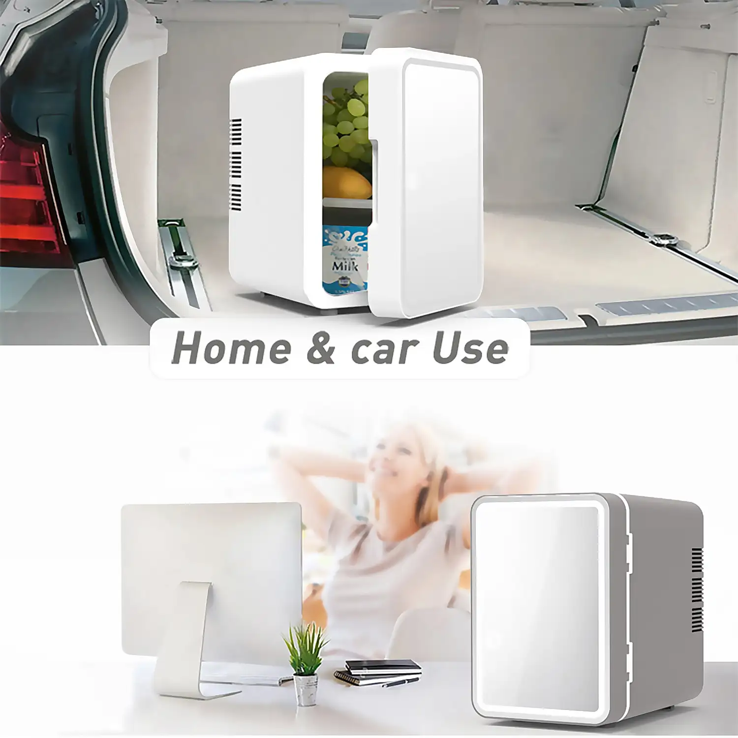 Refrigerador de belleza, mini nevera para maquillaje portátil de 6 litros, modo de iluminación espejo LED. Frio/Calor (2-65 gr C)