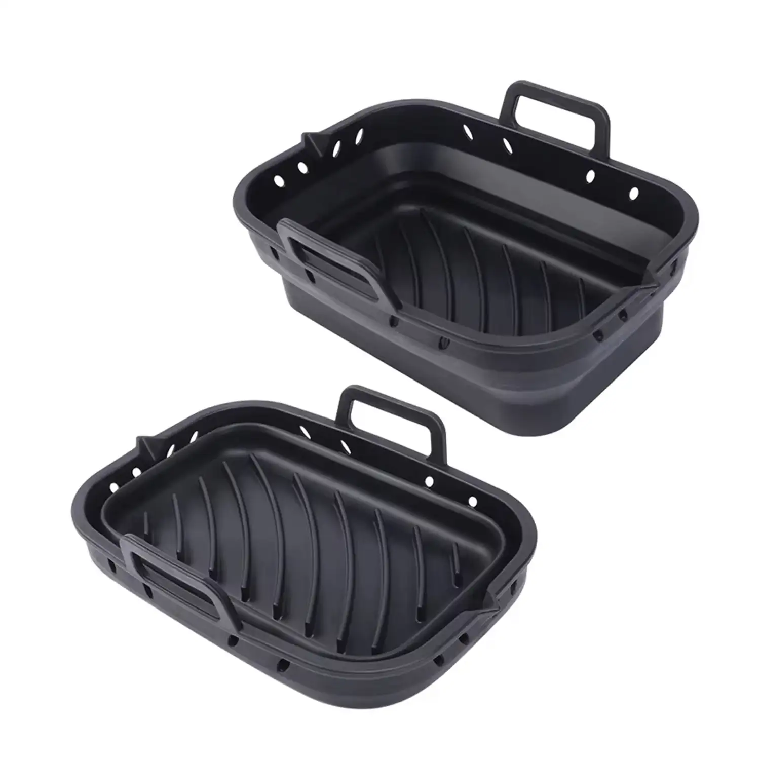 Molde plegable silicona rectangular con asas freidora de aire 20x13 cms. Grado alimentario.