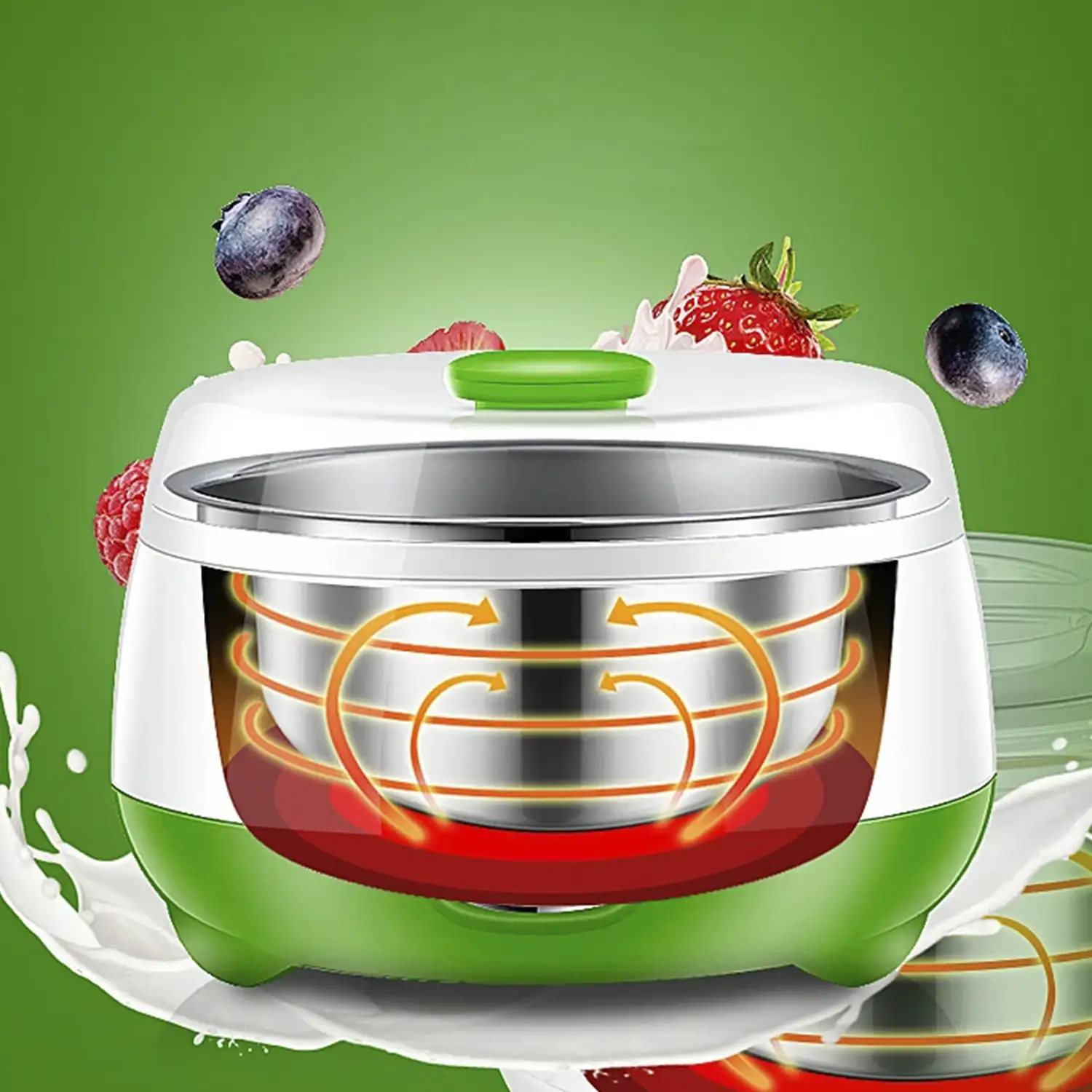 Yogurtera eléctrica control de temperatura constante, contenedor de acero inox. libre BPA grado alimentario