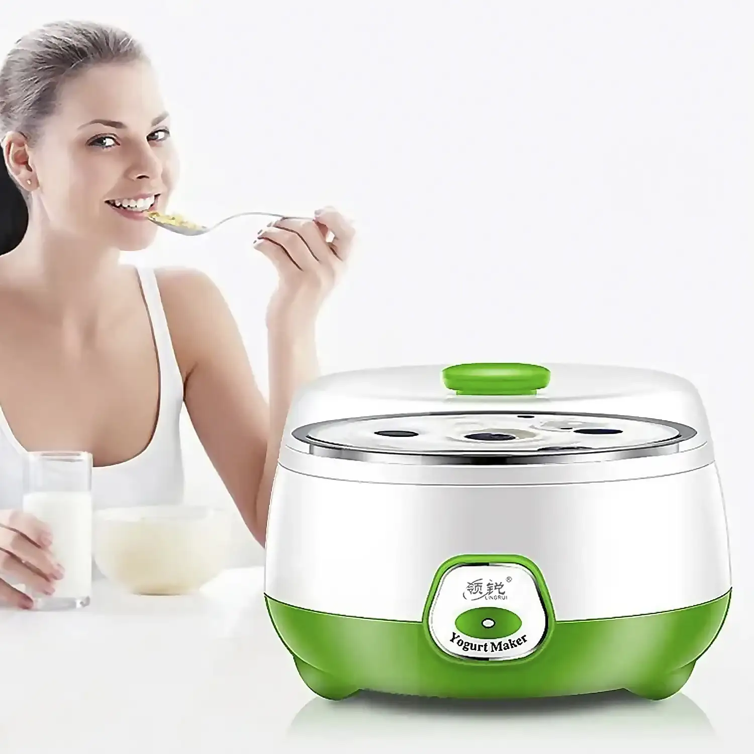 Yogurtera eléctrica control de temperatura constante, contenedor de acero inox. libre BPA grado alimentario