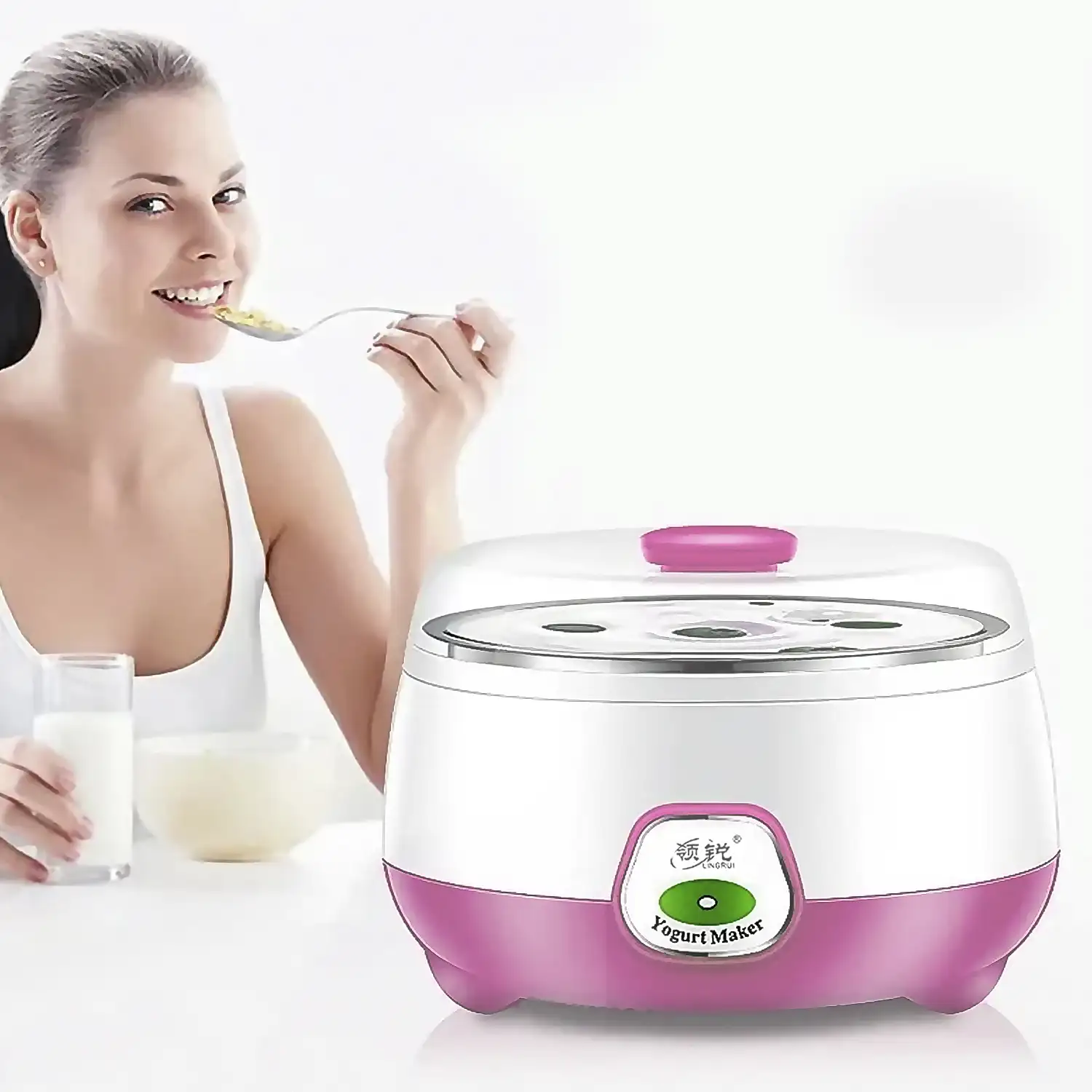 Yogurtera eléctrica control de temperatura constante, contenedor de acero inox. libre BPA grado alimentario