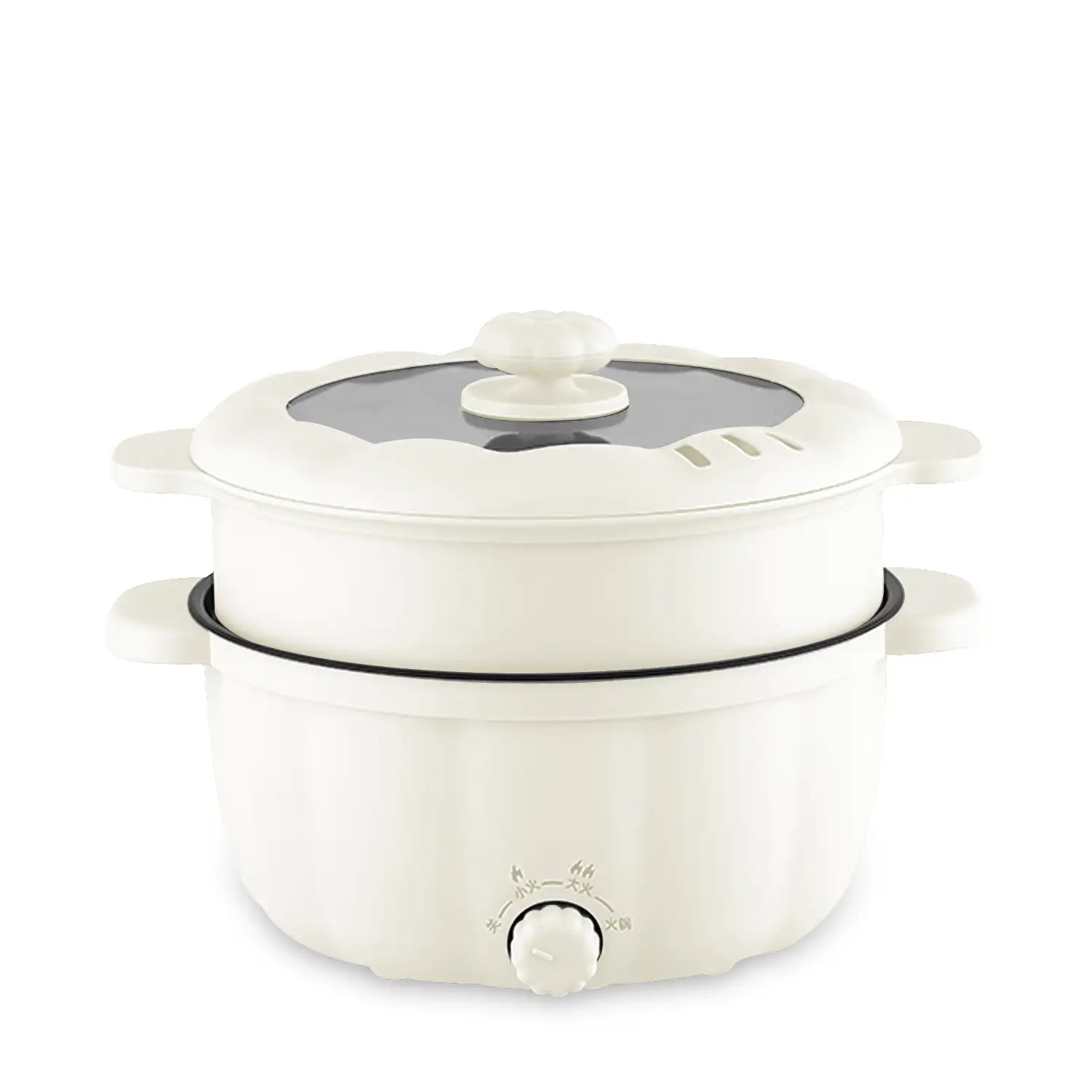 Olla eléctrica vaporera multifunción. Tres temperaturas, 2.5L doble nivel. Hot pot, salteado, cocina al vapor, etc.