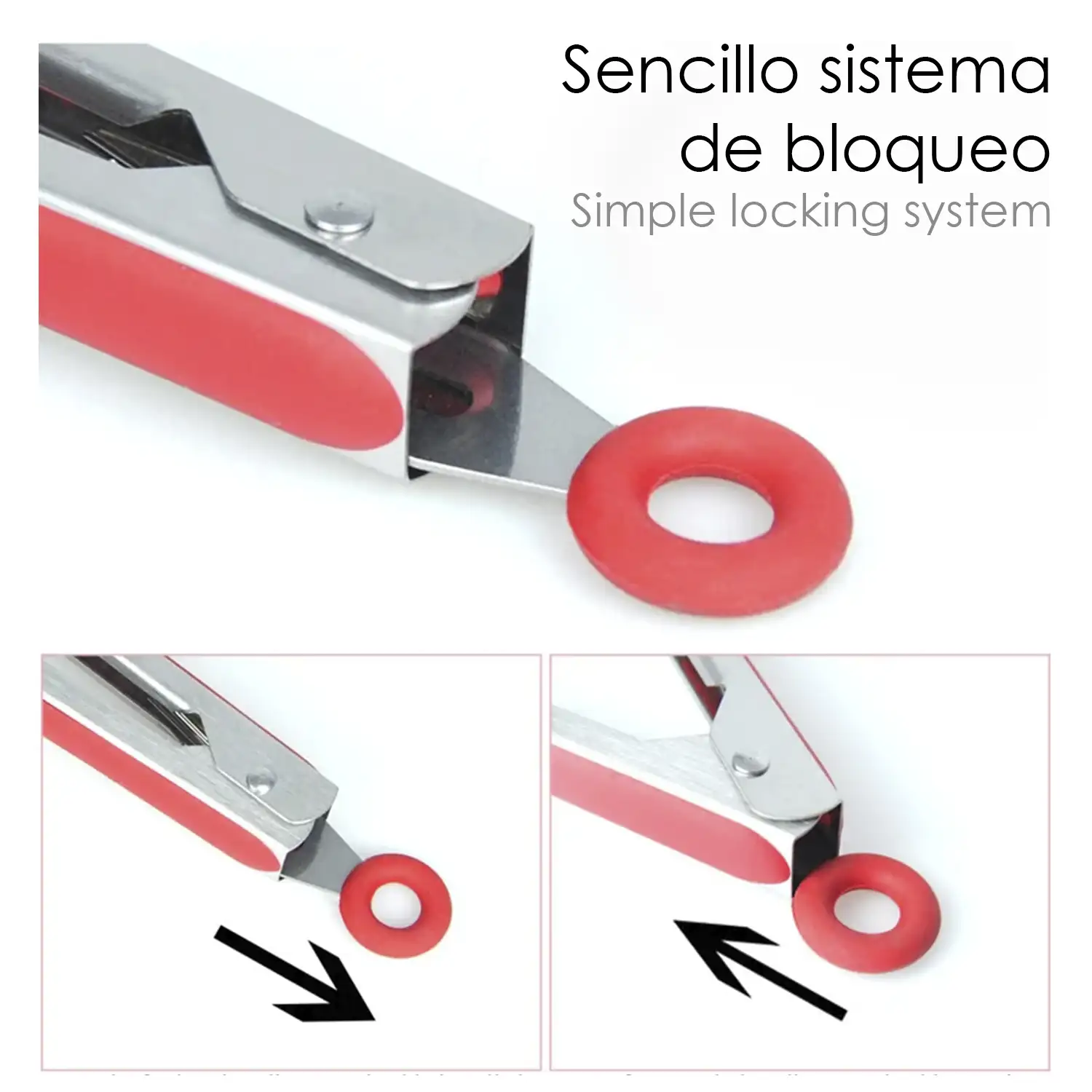 Pinzas Comida de Acero Inoxidable y Punta de Silicona de Grado Alimenticio sin BPA 23 cm. (9 pulgadas)
