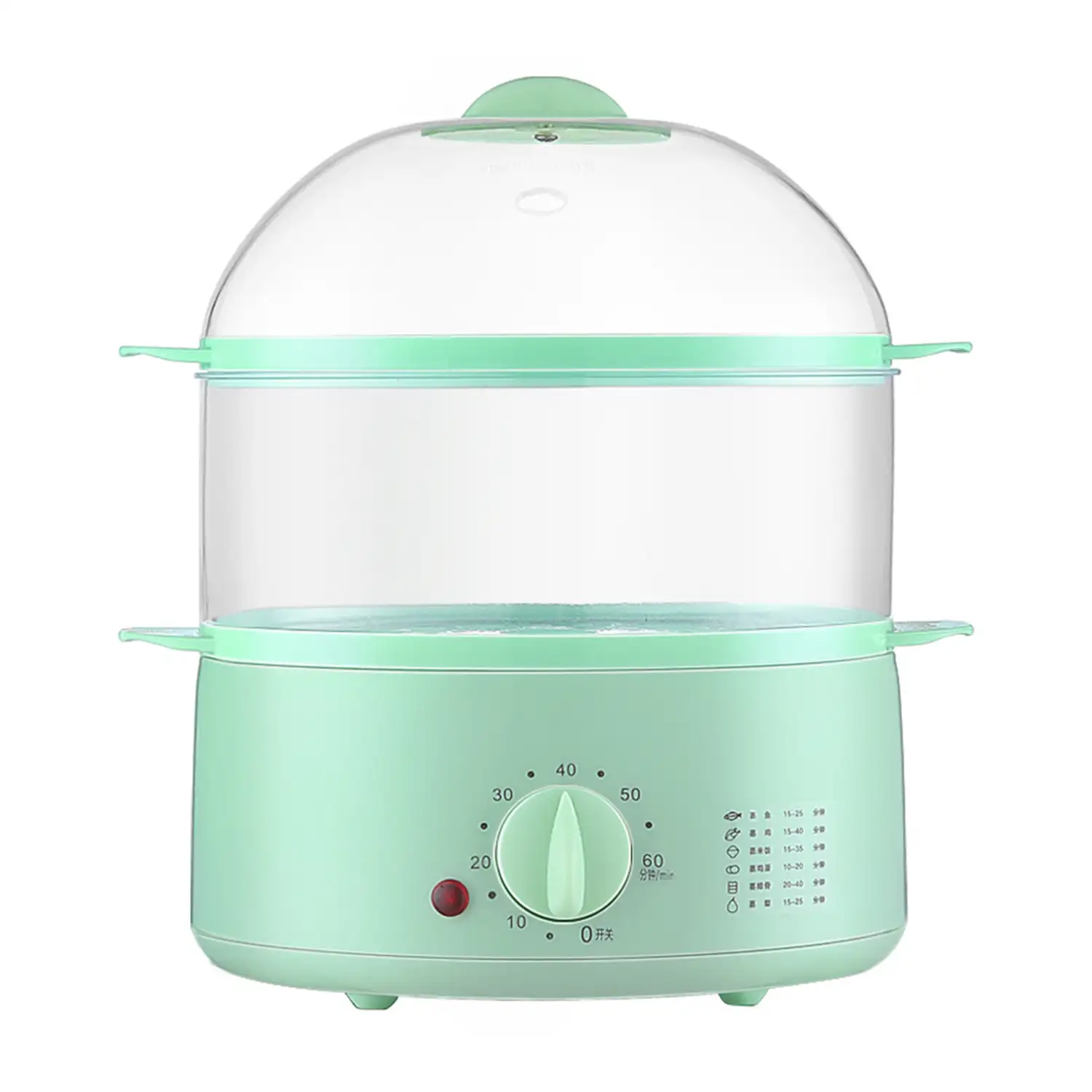 Vaporera eléctrica doble nivel transparente multiusos libre BPA, tecnología envolvente 360º.