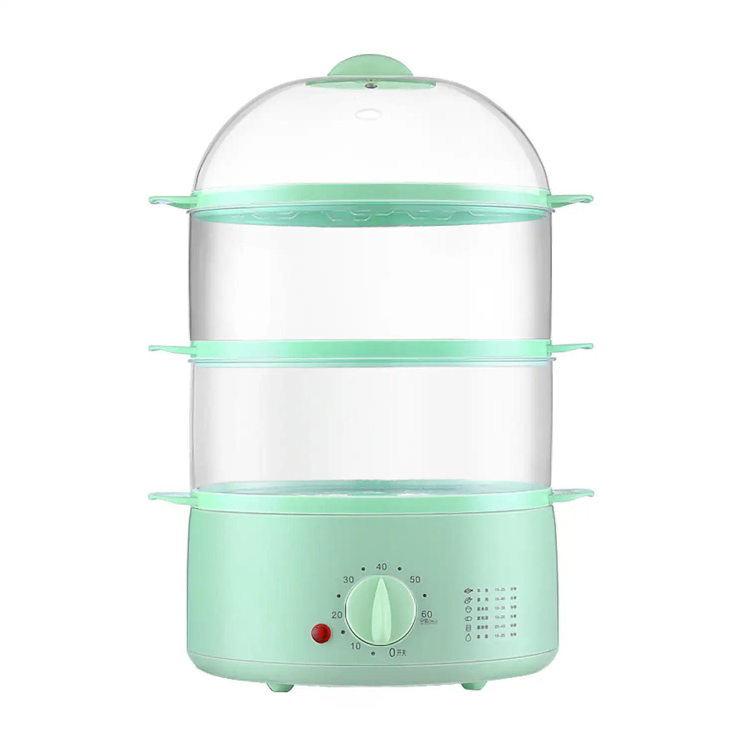 Vaporera eléctrica triple nivel transparente multiusos libre BPA, tecnología envolvente 360º.