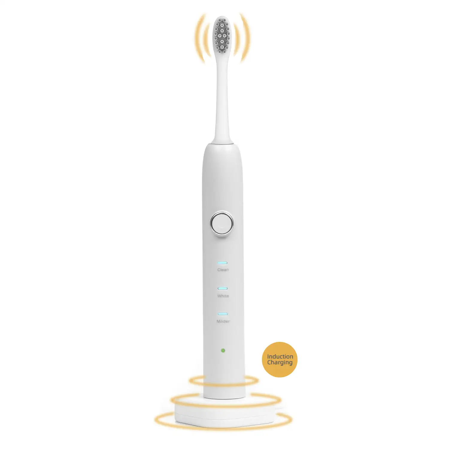Cepillo de dientes eléctrico con batería recargable y cabezal. Carga inalámbrica inductiva.