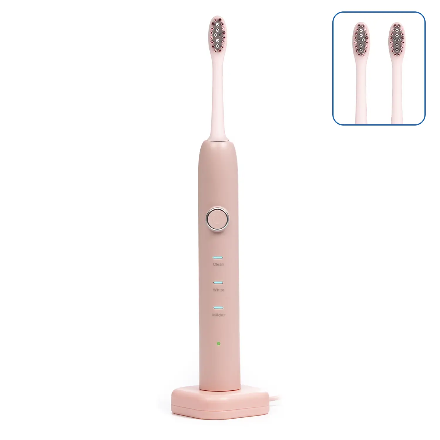 Cepillo de dientes eléctrico con batería recargable y cabezal. Carga inalámbrica inductiva.