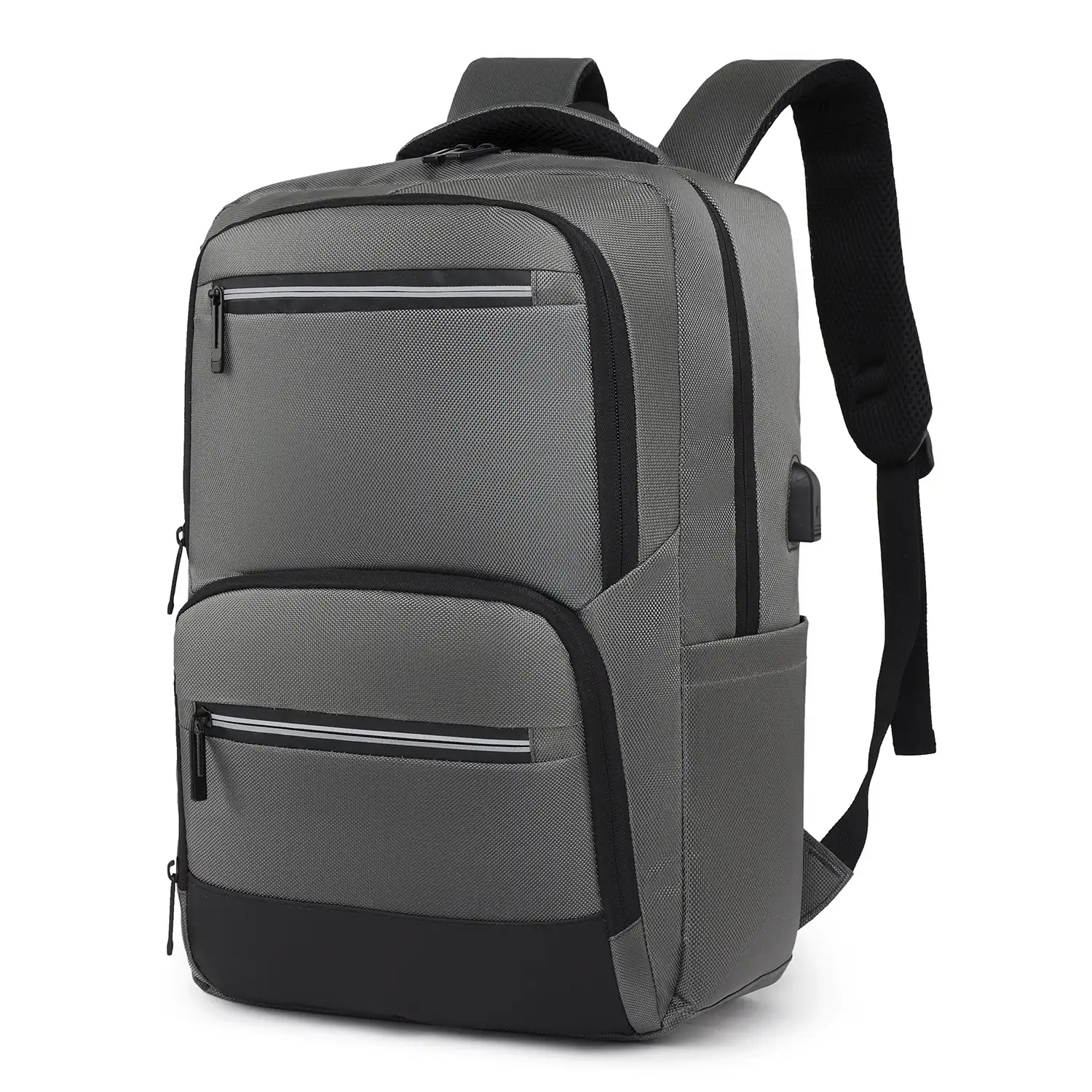 Mochila de viaje con gran resistencia, impermeable y con conexión USB. Acolchada, ventilada y con asa para trolley.