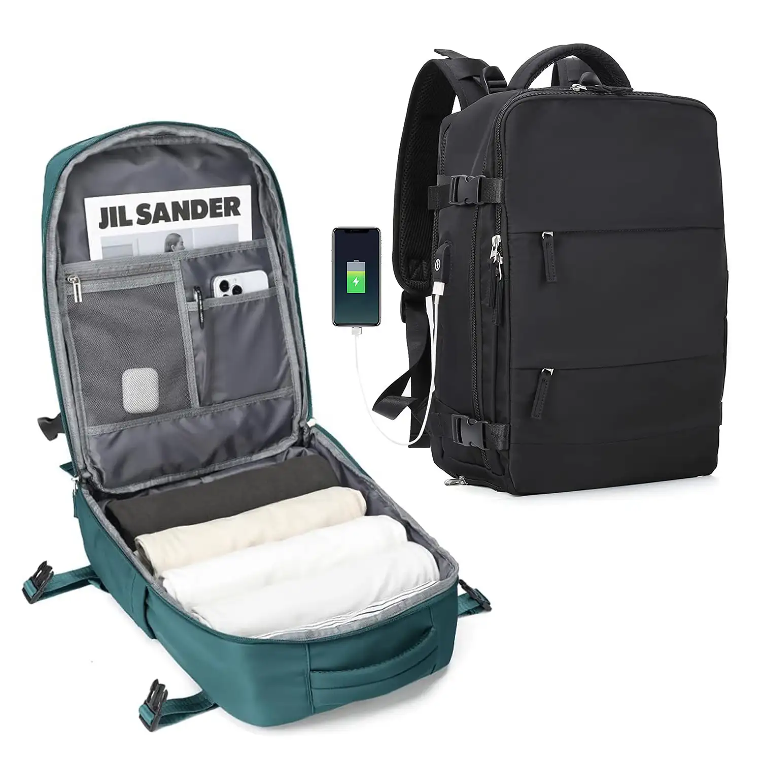 Mochila cabina viaje de gran capacidad con multicompartimento (calzado,ropa,portátil).
