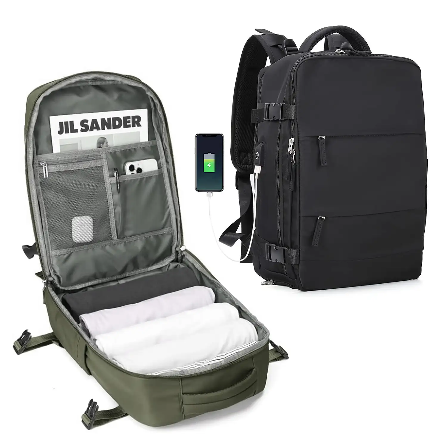 Mochila cabina viaje de gran capacidad con multicompartimento (calzado,ropa,portátil).