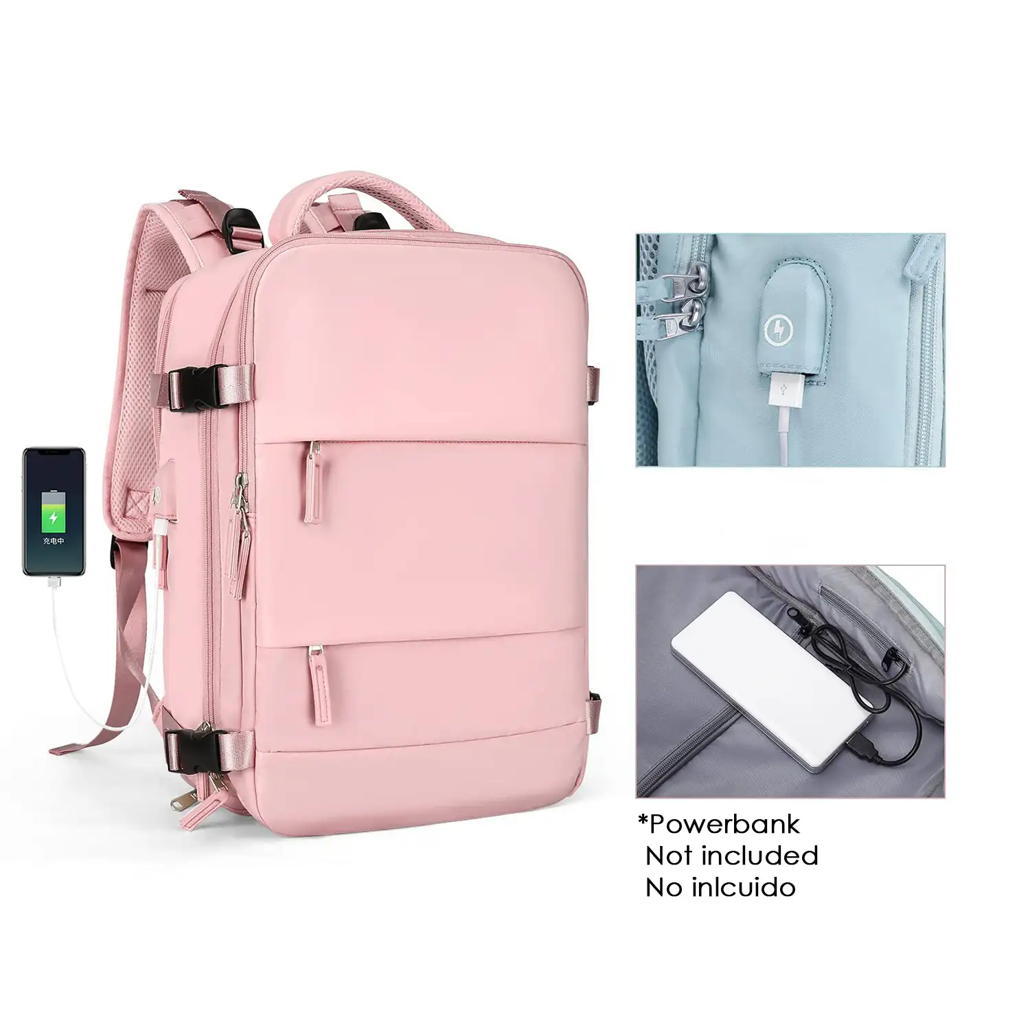 Mochila cabina viaje de gran capacidad con multicompartimento (calzado,ropa,portátil).