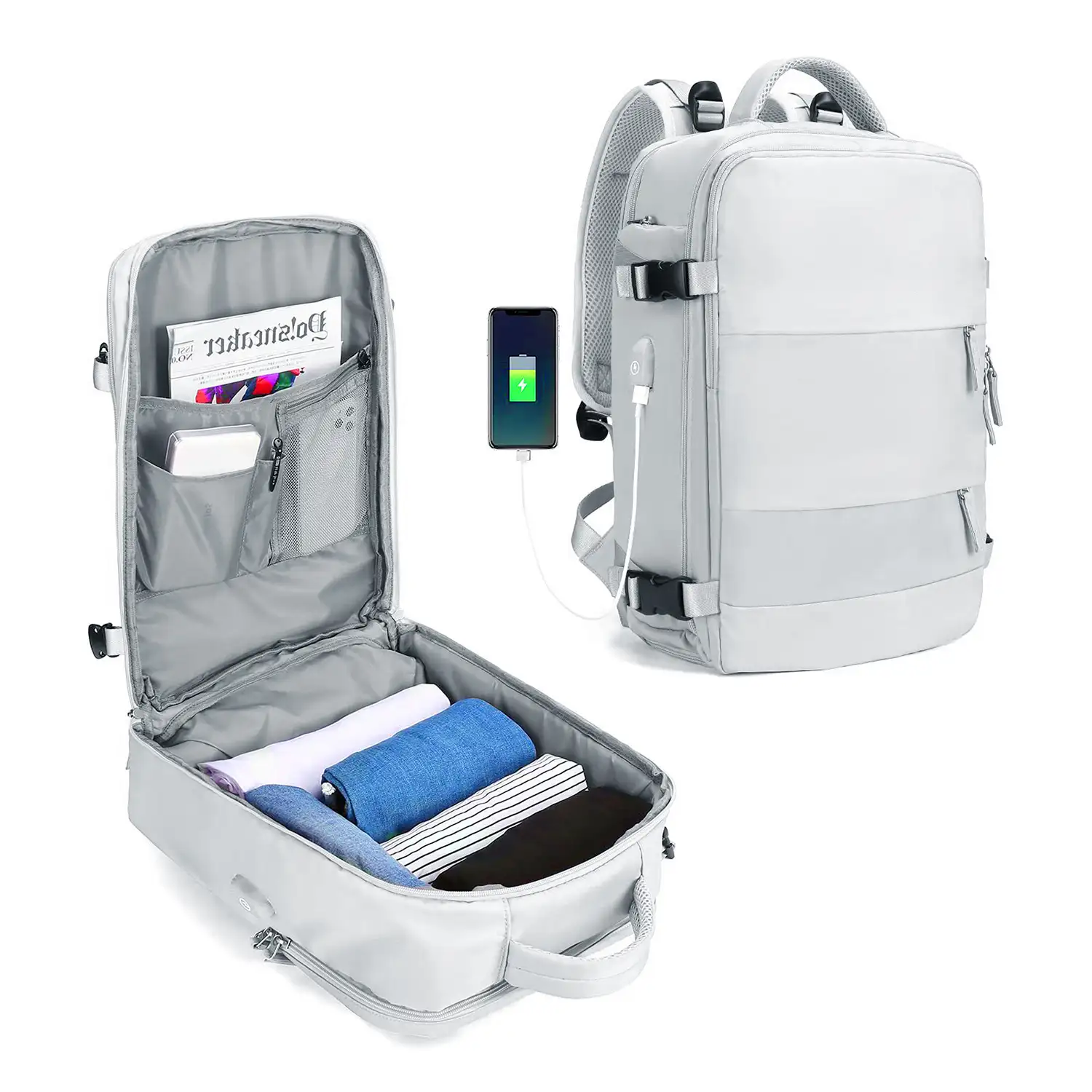 Mochila cabina viaje de gran capacidad con multicompartimento (calzado,ropa,portátil).