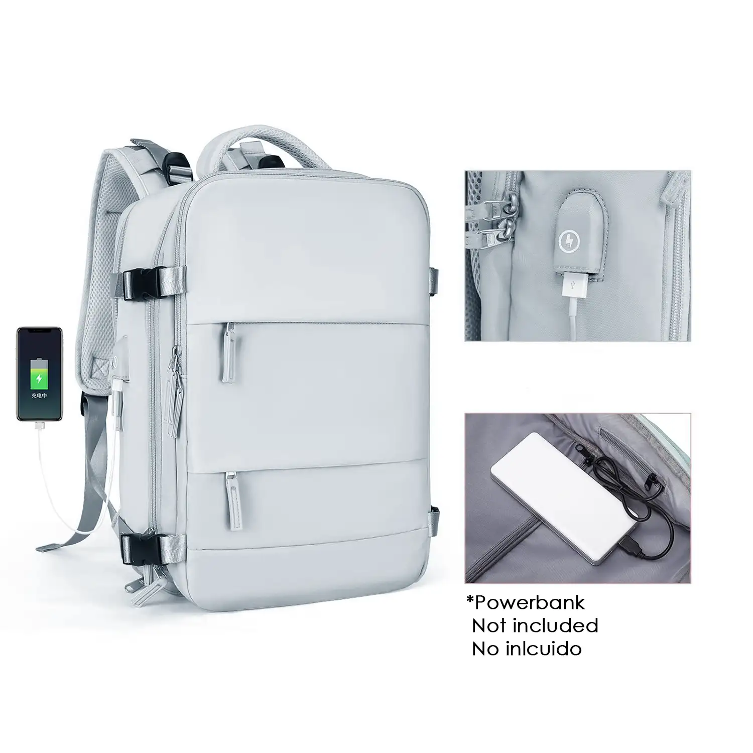 Mochila cabina viaje de gran capacidad con multicompartimento (calzado,ropa,portátil).