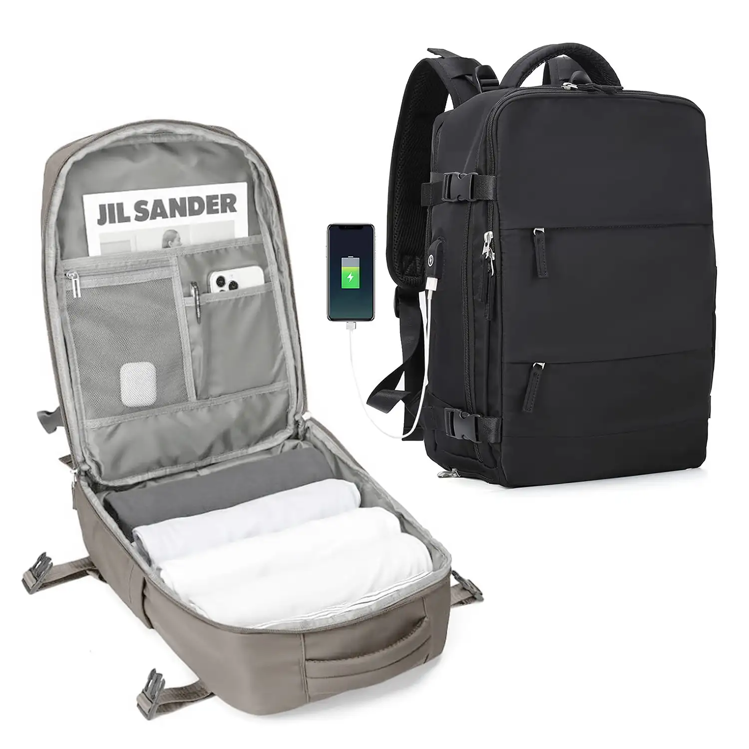 Mochila cabina viaje de gran capacidad con multicompartimento (calzado,ropa,portátil).